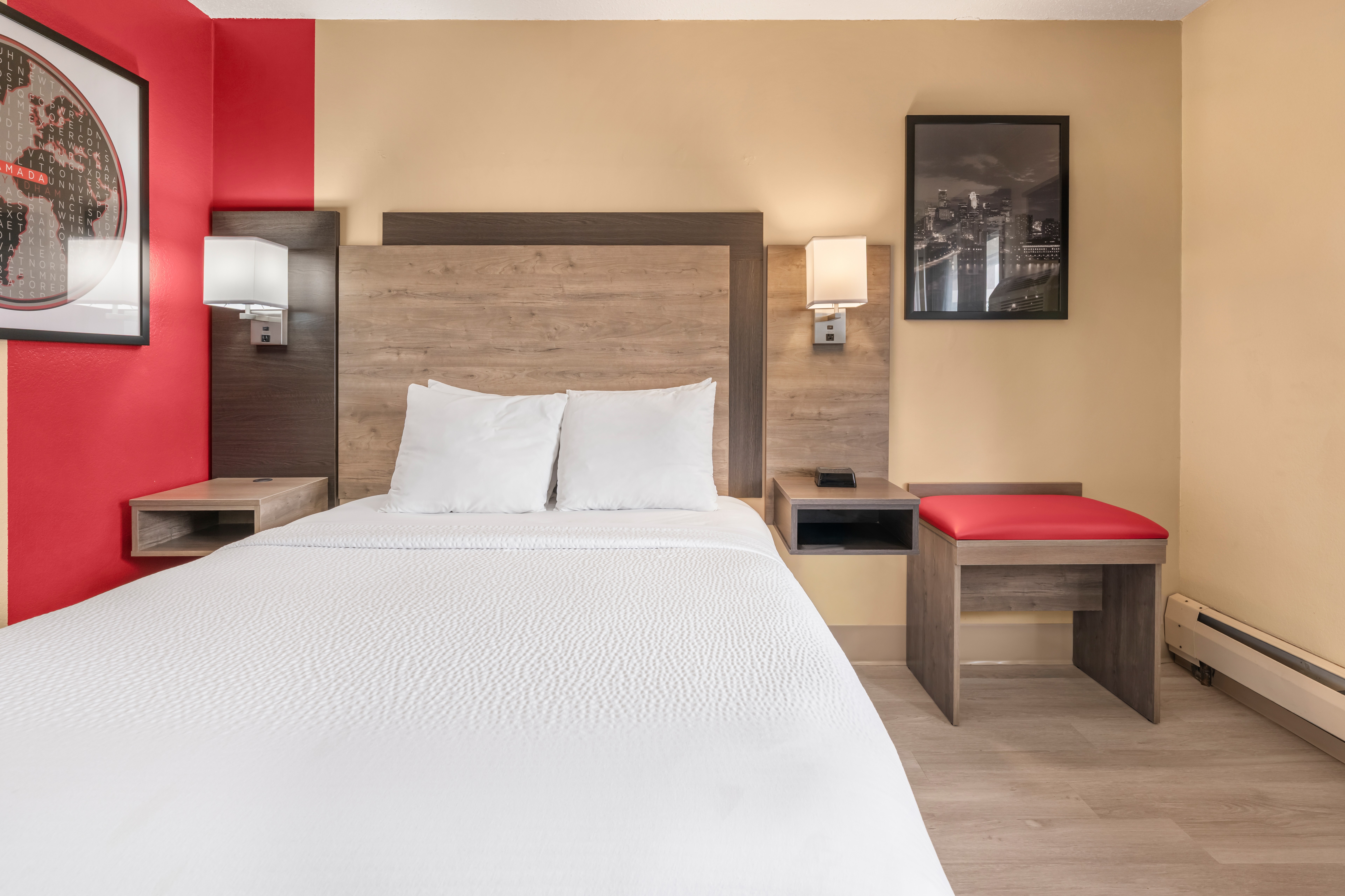 Guest room at the Ramada by Wyndham Minneapolis Golden Valley in Golden Valley, Minnesota