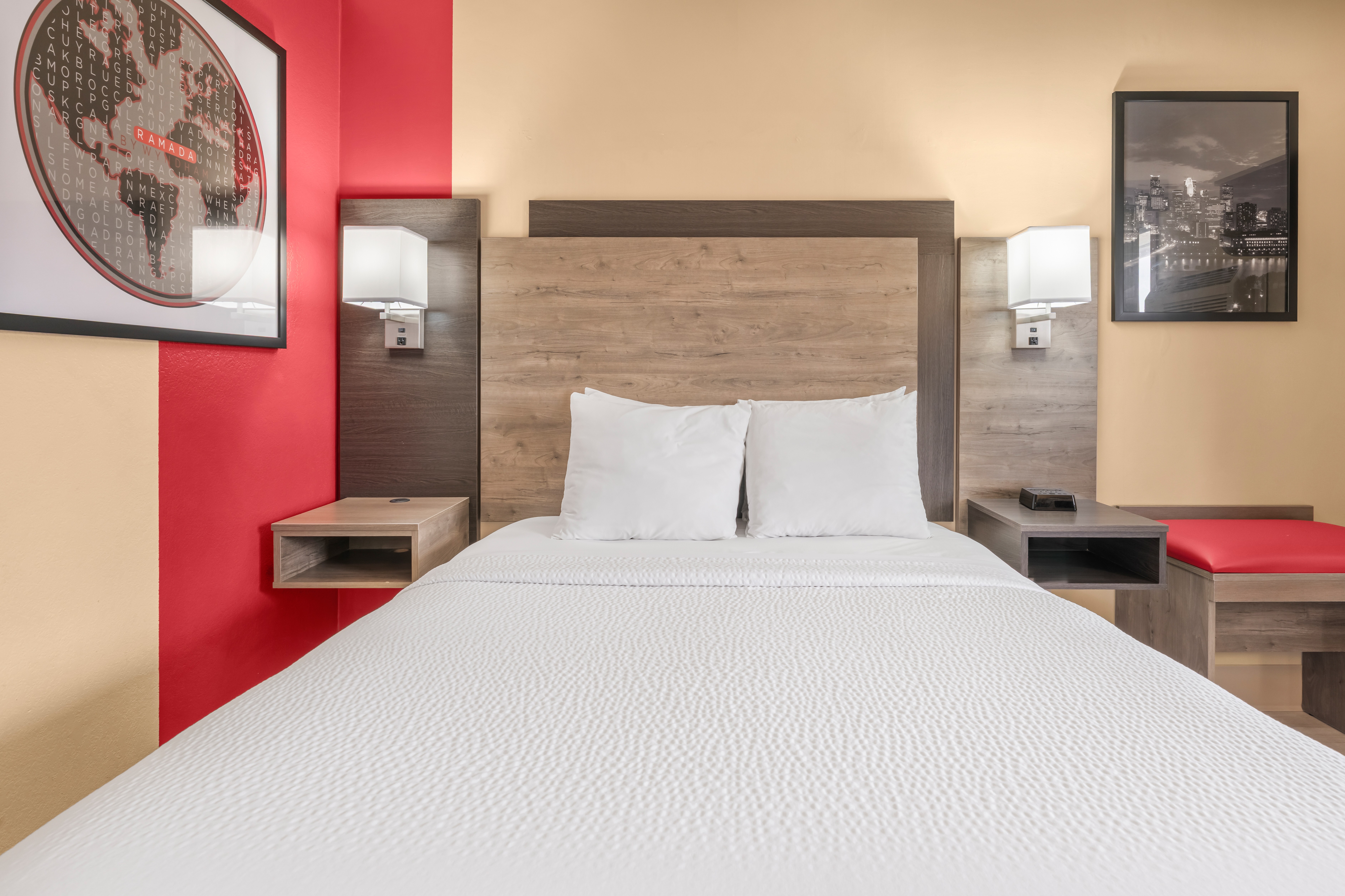 Guest room at the Ramada by Wyndham Minneapolis Golden Valley in Golden Valley, Minnesota