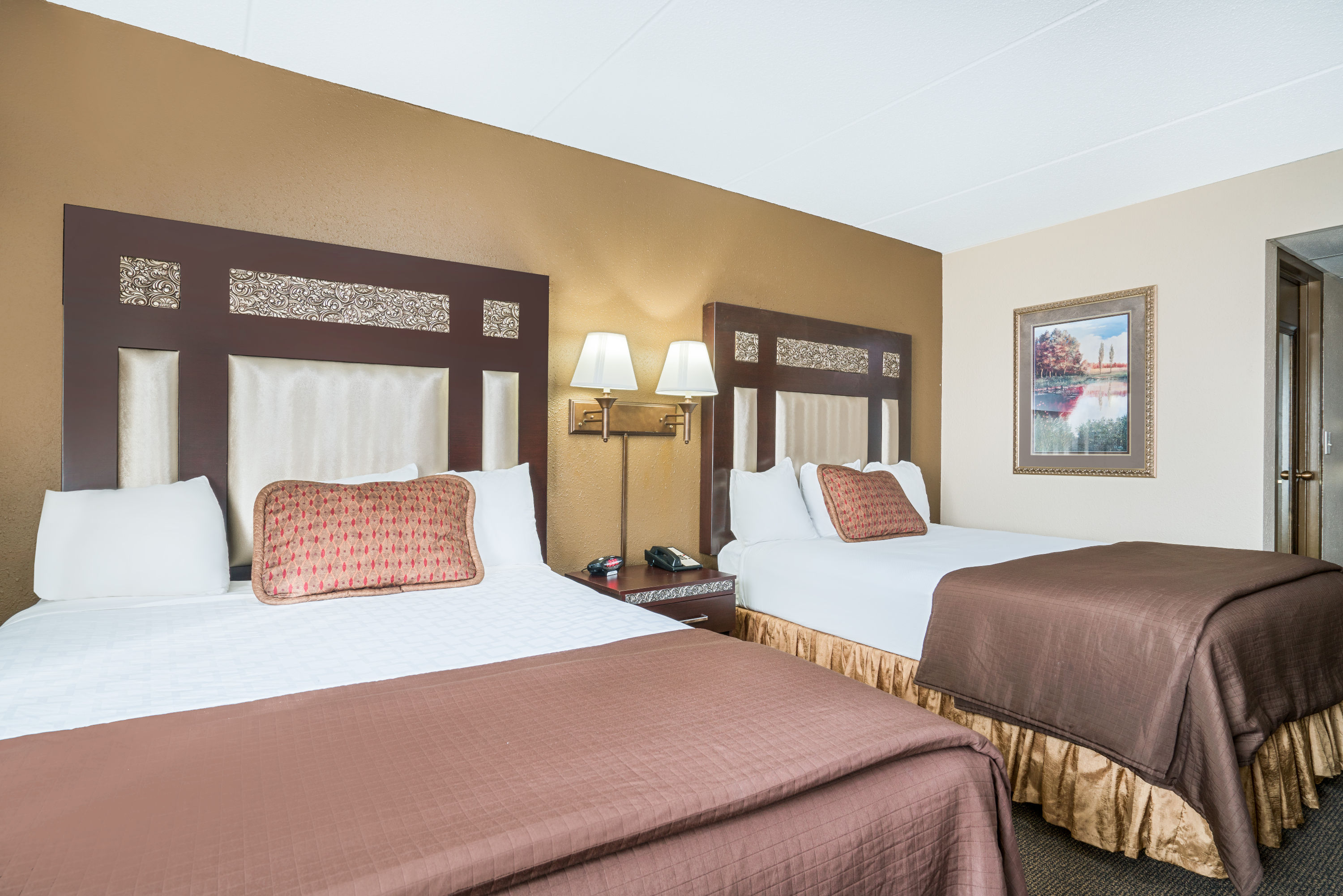 Guest room at the Ramada by Wyndham Plymouth Hotel & Conference Center in Plymouth, Minnesota