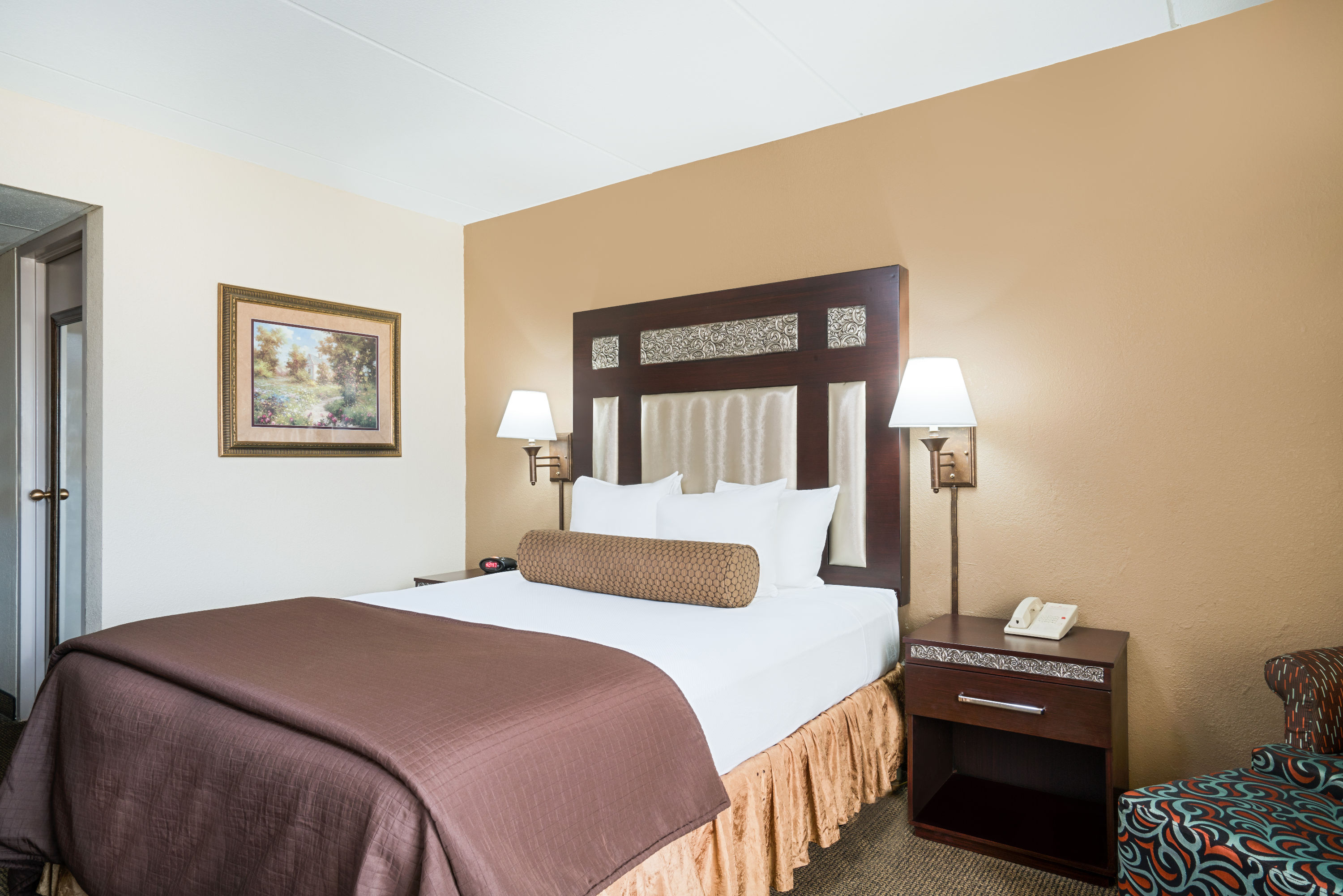 Guest room at the Ramada by Wyndham Plymouth Hotel & Conference Center in Plymouth, Minnesota