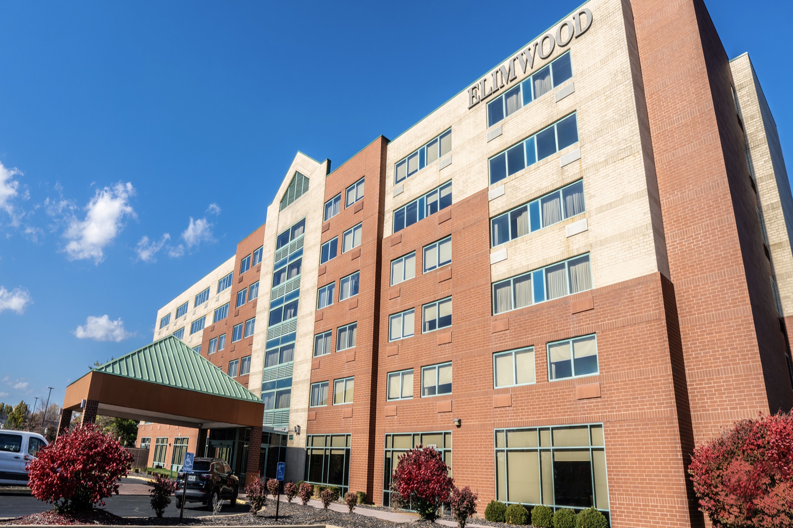 Exterior of Elimwood Hotel, a Ramada by Wyndham hotel in Maryland Heights, Missouri