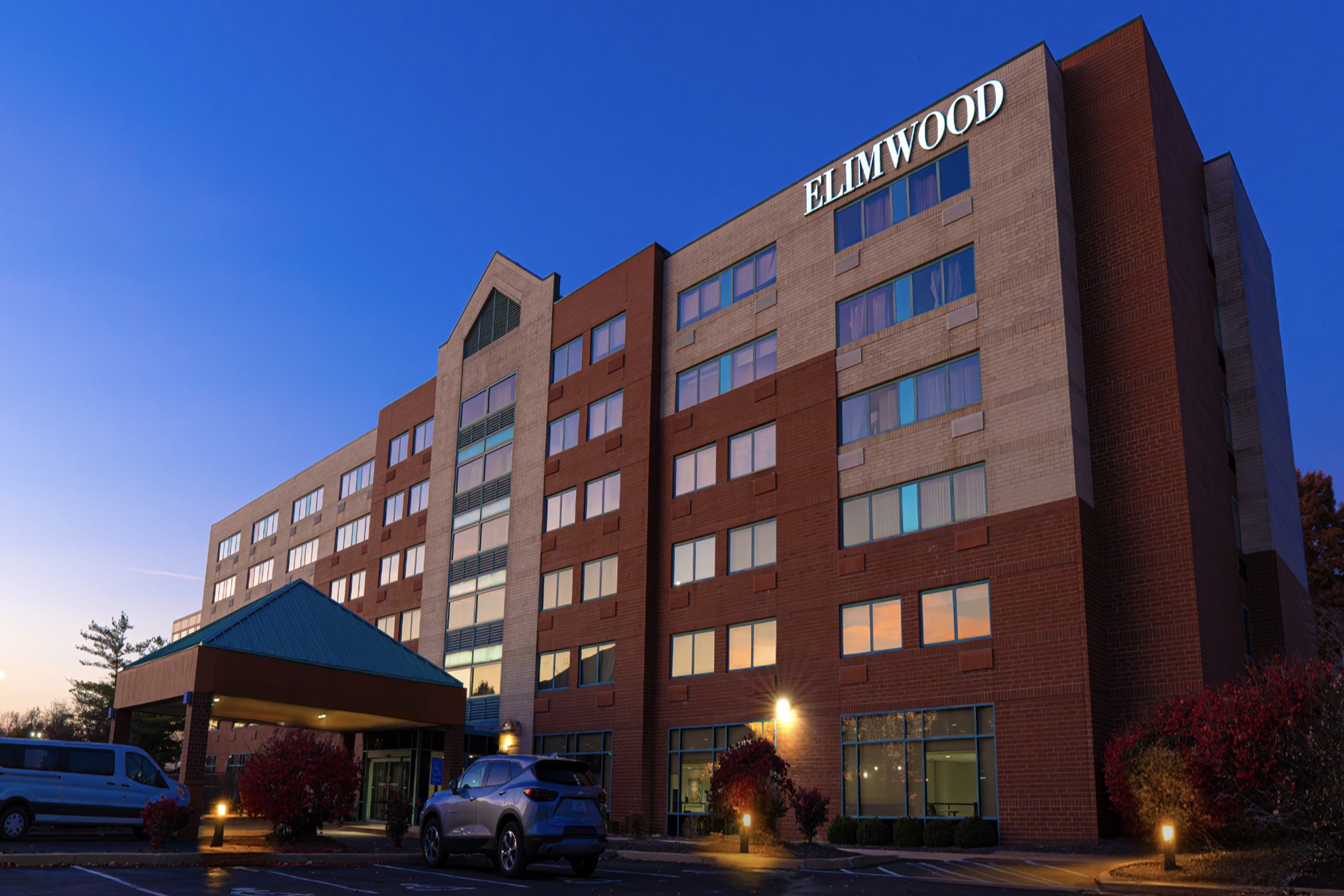 Exterior of Elimwood Hotel, a Ramada by Wyndham hotel in Maryland Heights, Missouri