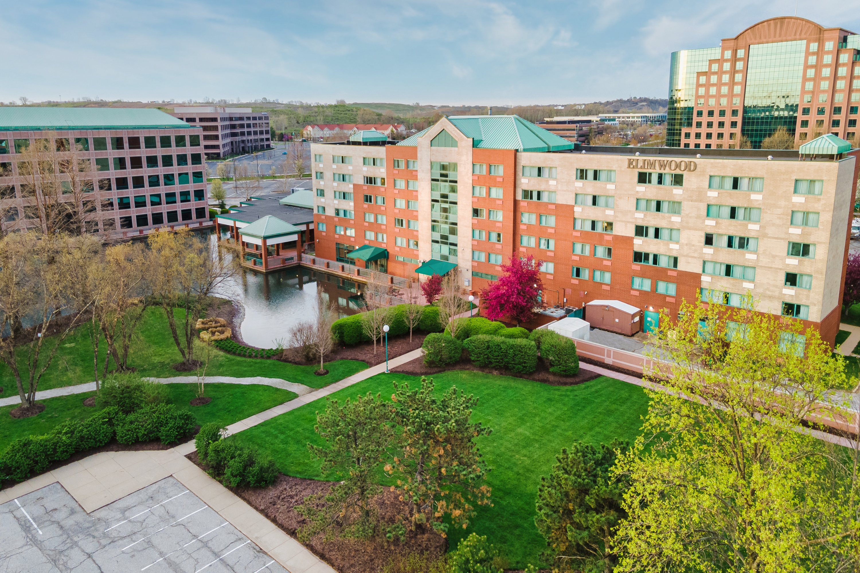 Exterior of Elimwood Hotel, a Ramada by Wyndham hotel in Maryland Heights, Missouri