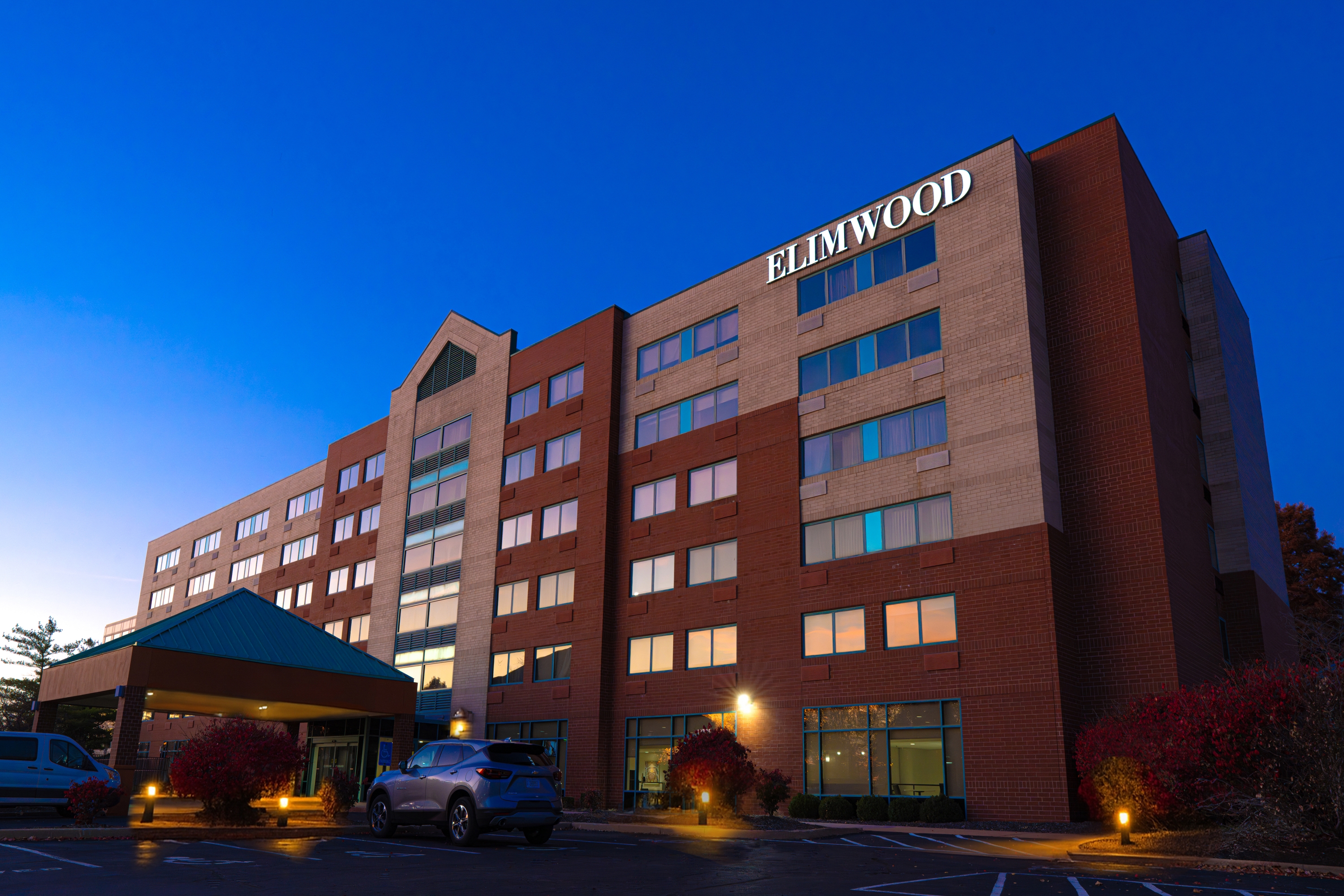 Exterior of Elimwood Hotel, a Ramada by Wyndham hotel in Maryland Heights, Missouri