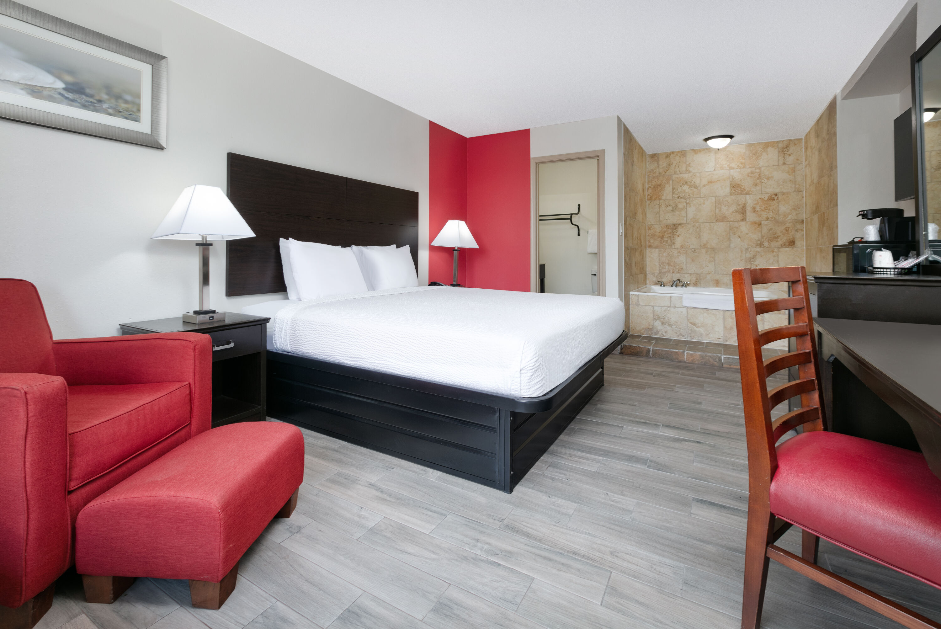 Guest room at the Ramada by Wyndham Diamondhead I-10/Gulfport in Diamondhead, Mississippi