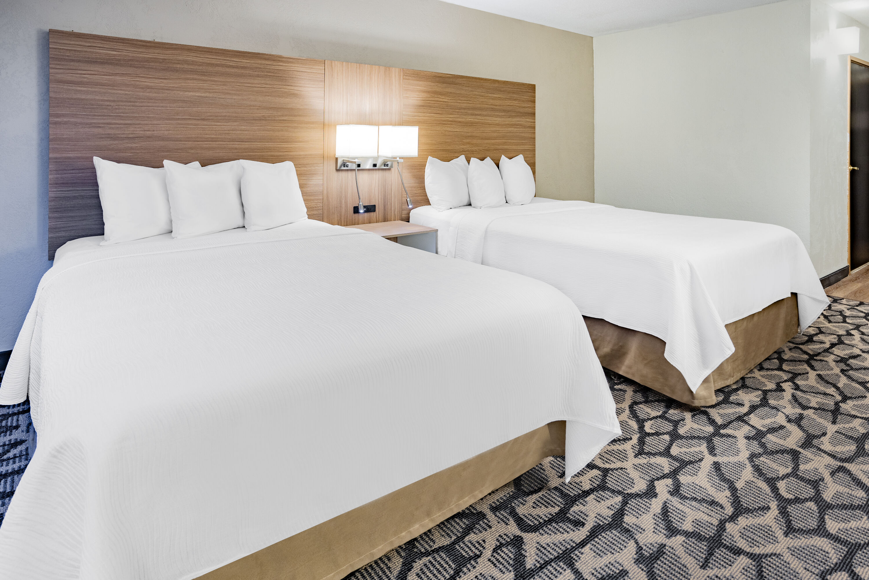 Guest room at the Ramada by Wyndham West Atlantic City in Atlantic City, New Jersey