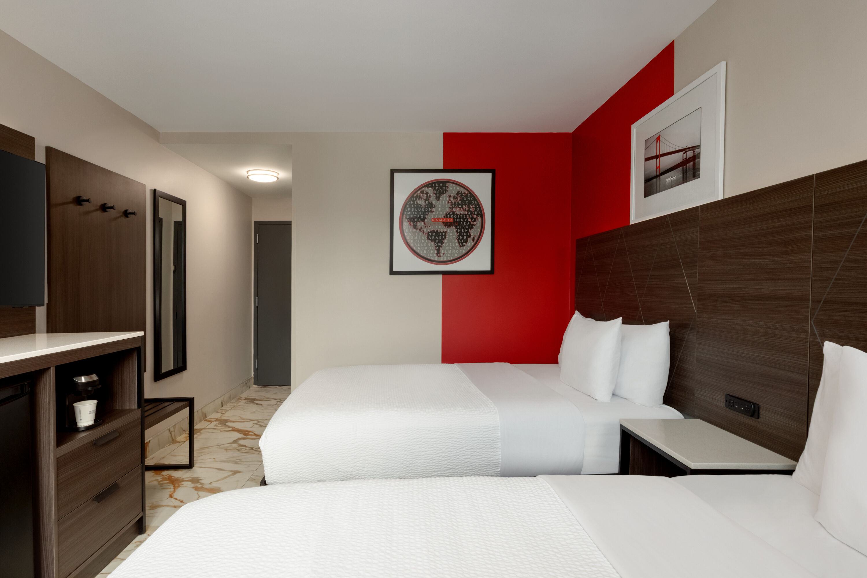 Guest room at the Ramada by Wyndham Brooklyn Empire Blvd in Brooklyn, New York