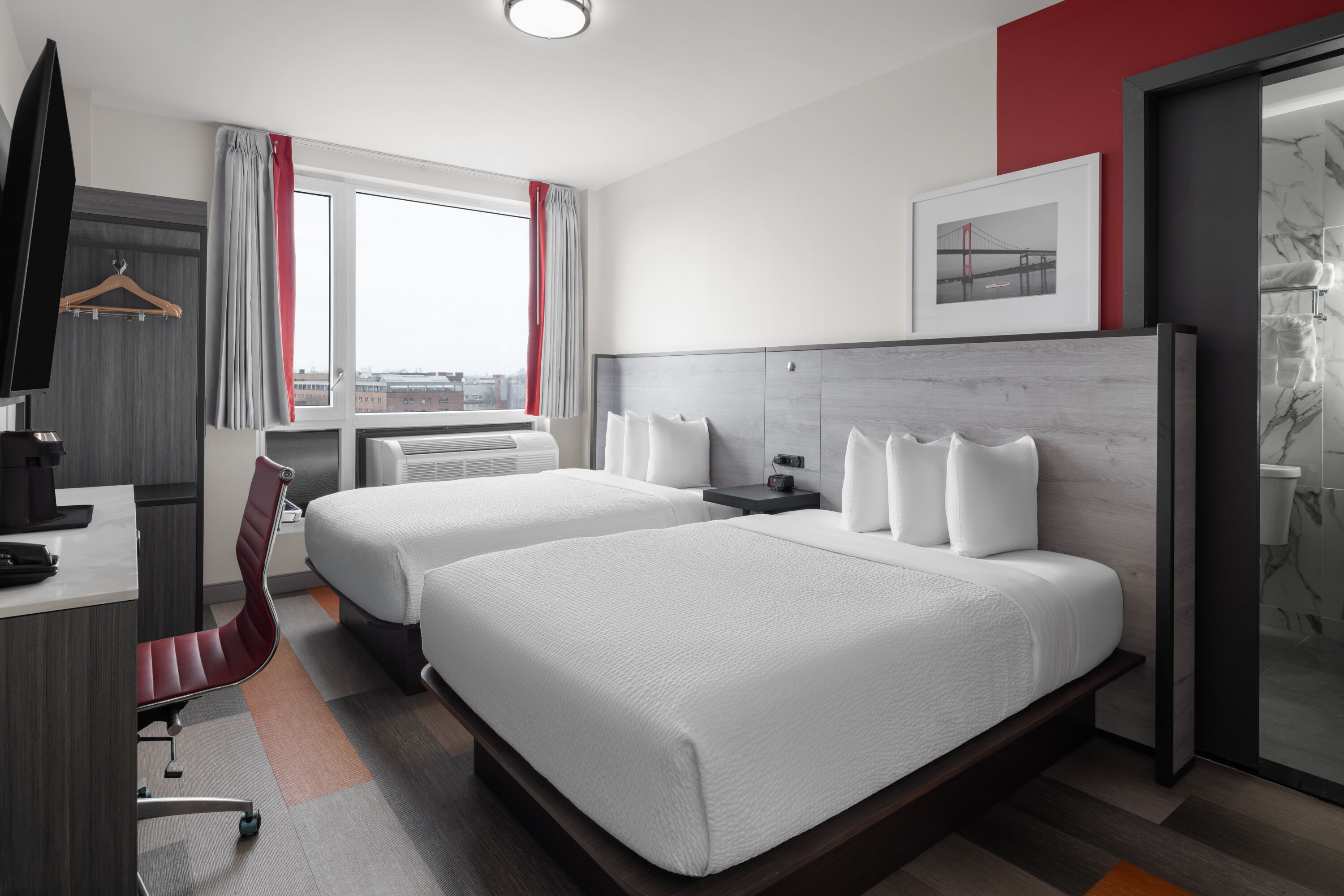 Guest room at the Ramada by Wyndham Brooklyn Near Flatbush in Brooklyn, New York
