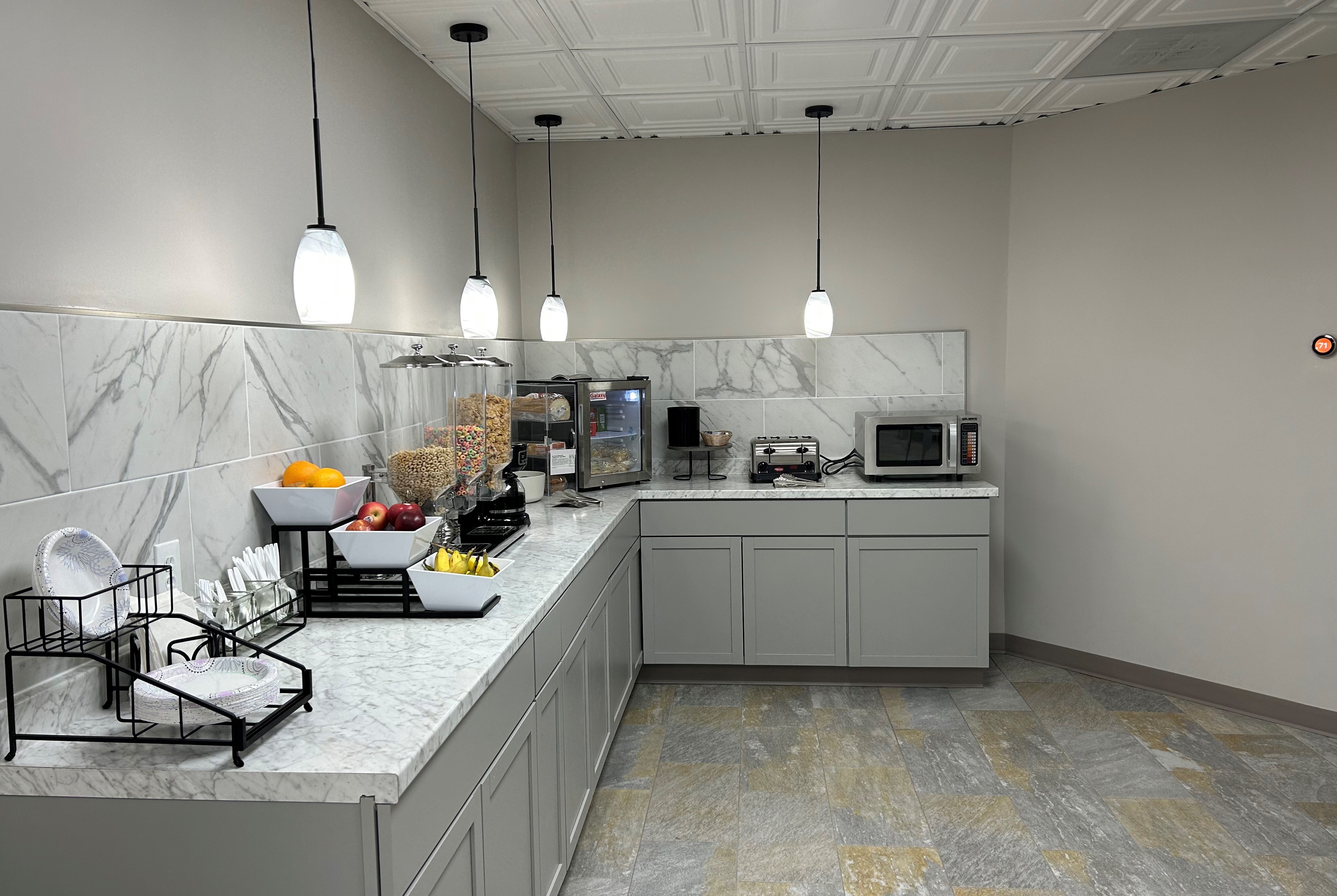 Ramada by Wyndham Cobleskill restaurant breakfast area close up in Cobleskill, New York