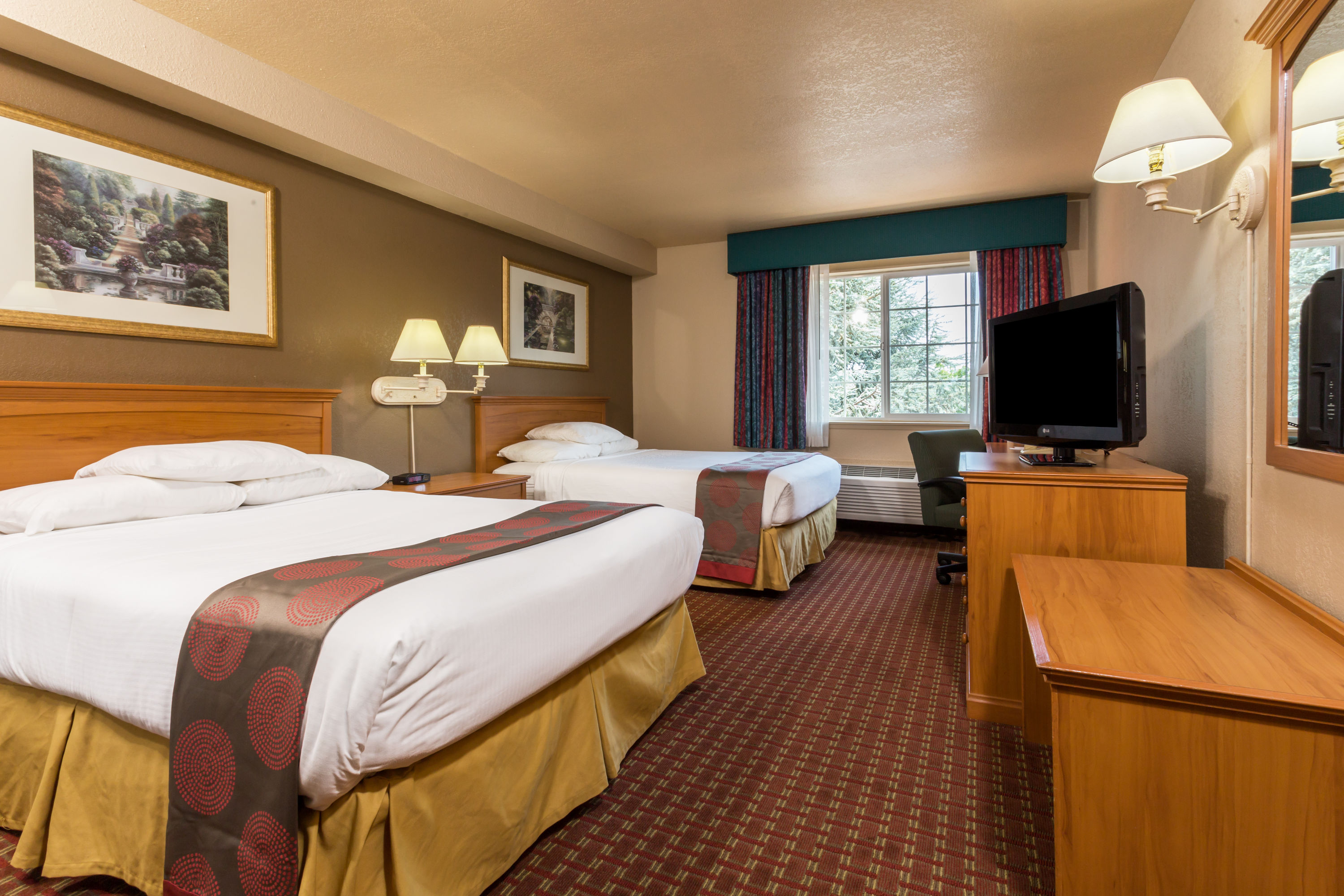 Guest room at the Ramada by Wyndham Portland in Portland, Oregon