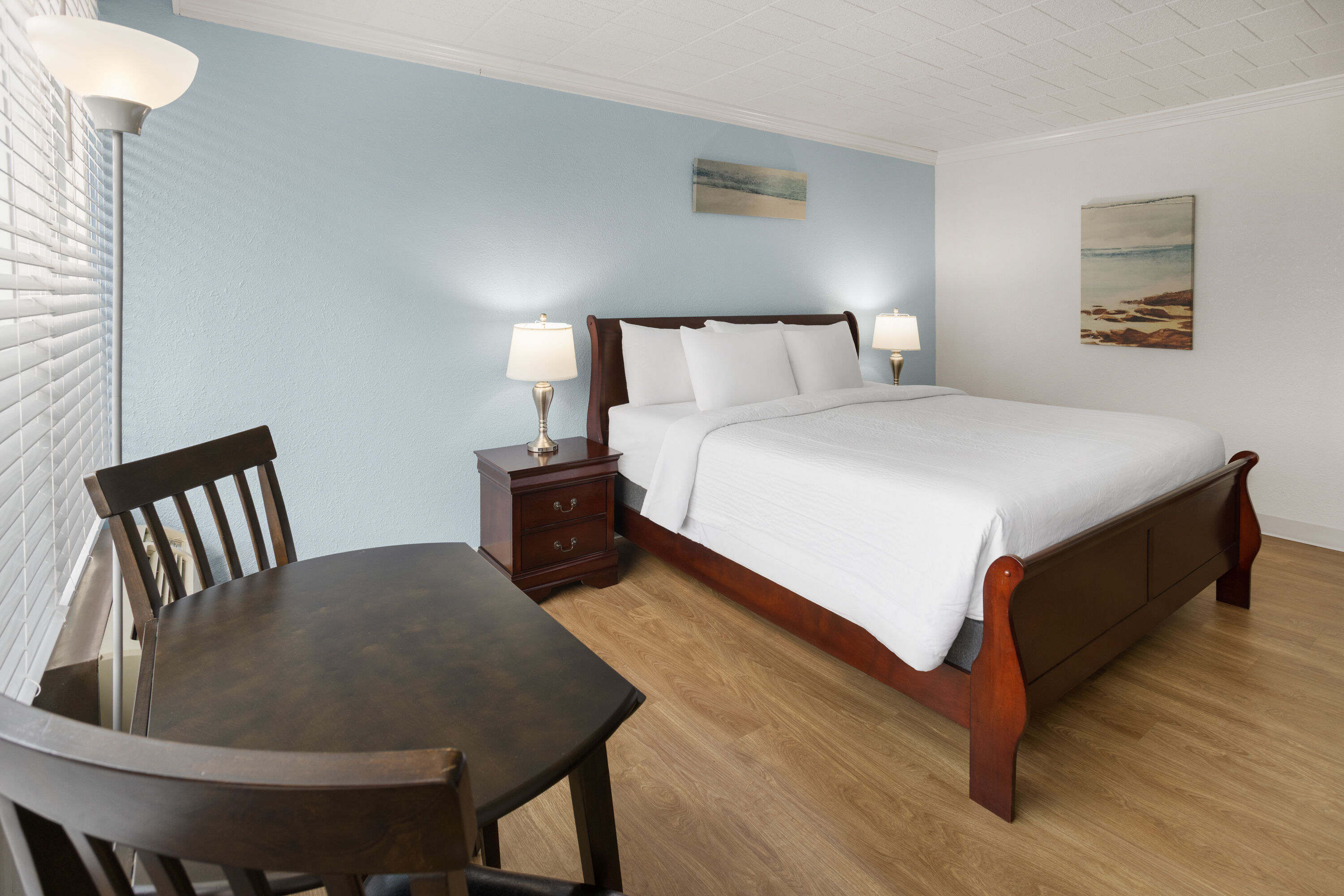 Guest room at the Ramada by Wyndham Butler/Tesla Biohealing Resort in Butler, Pennsylvania