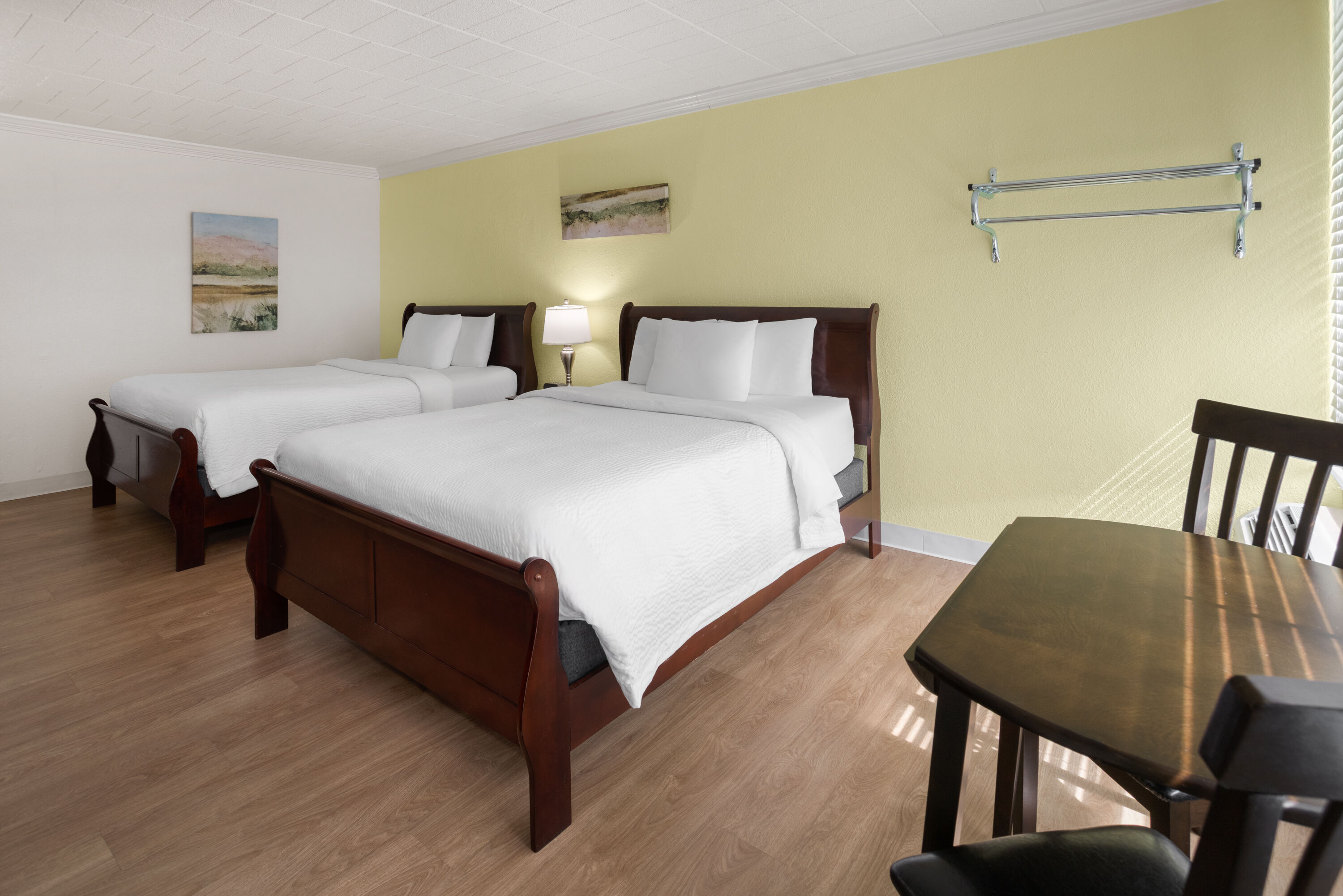 Guest room at the Ramada by Wyndham Butler/Tesla Biohealing Resort in Butler, Pennsylvania