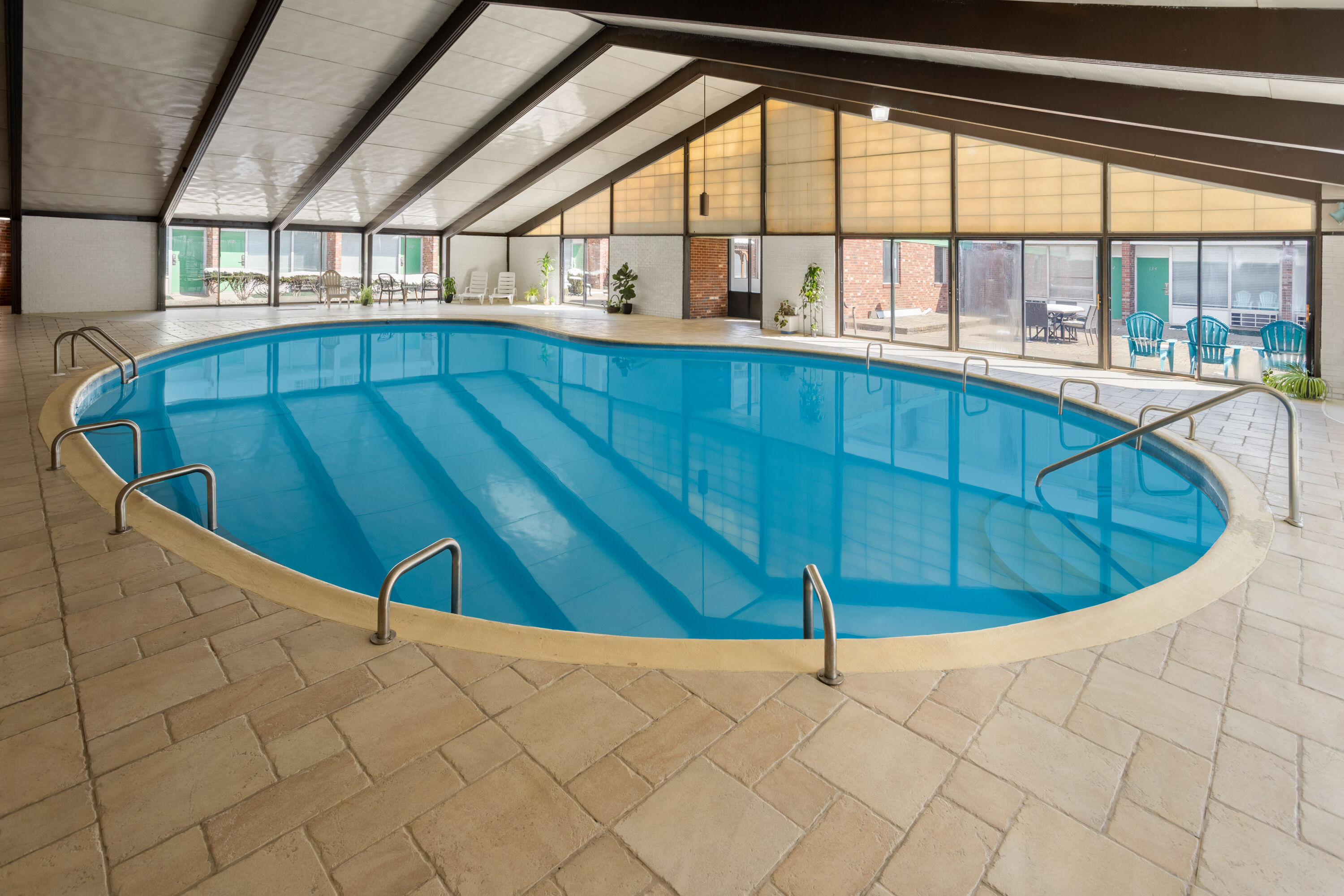 Indoor pool at the Ramada by Wyndham Butler/Tesla Biohealing Resort in Butler, Pennsylvania