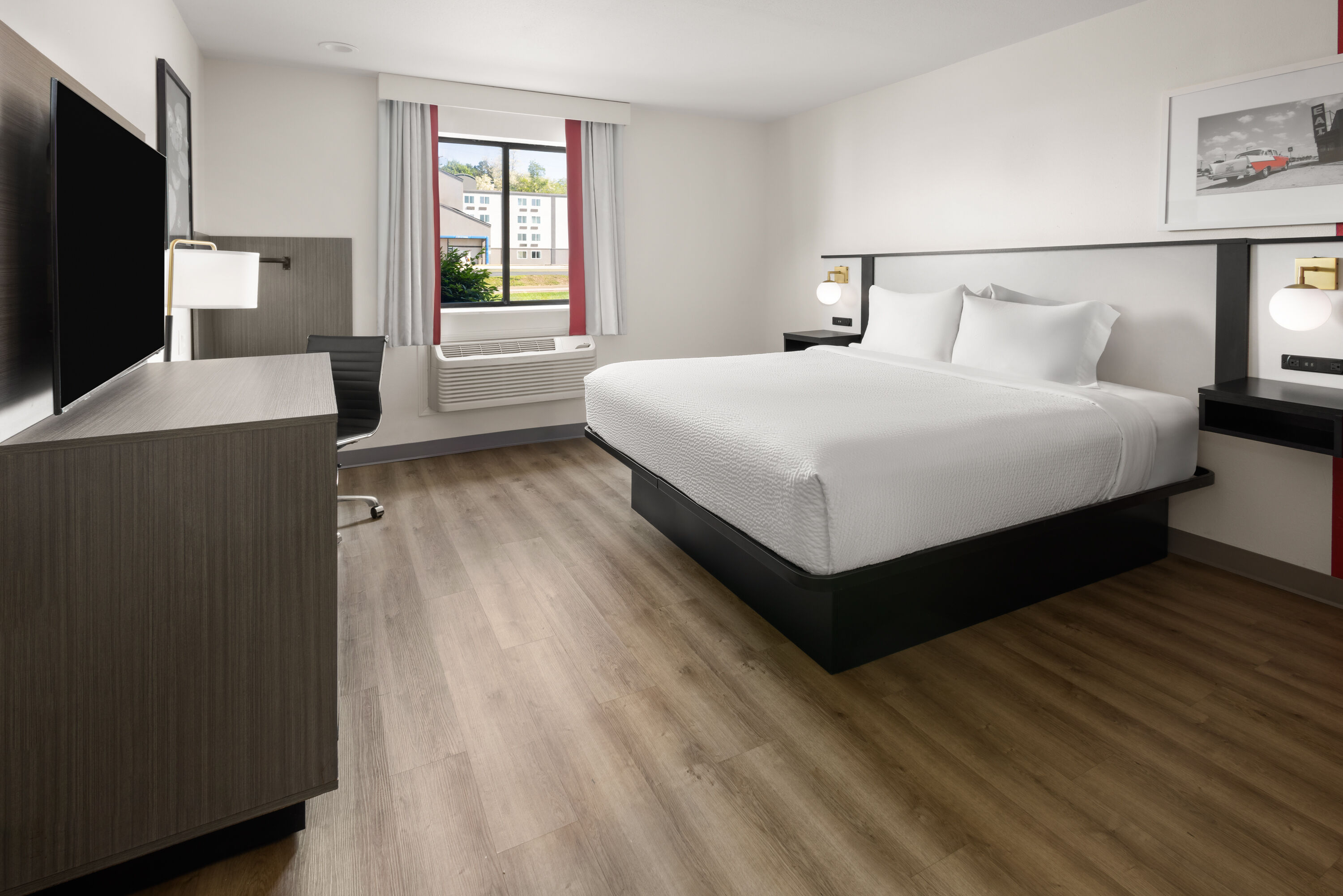 Guest room at the Ramada by Wyndham York Harrisburg Hershey in York, Pennsylvania