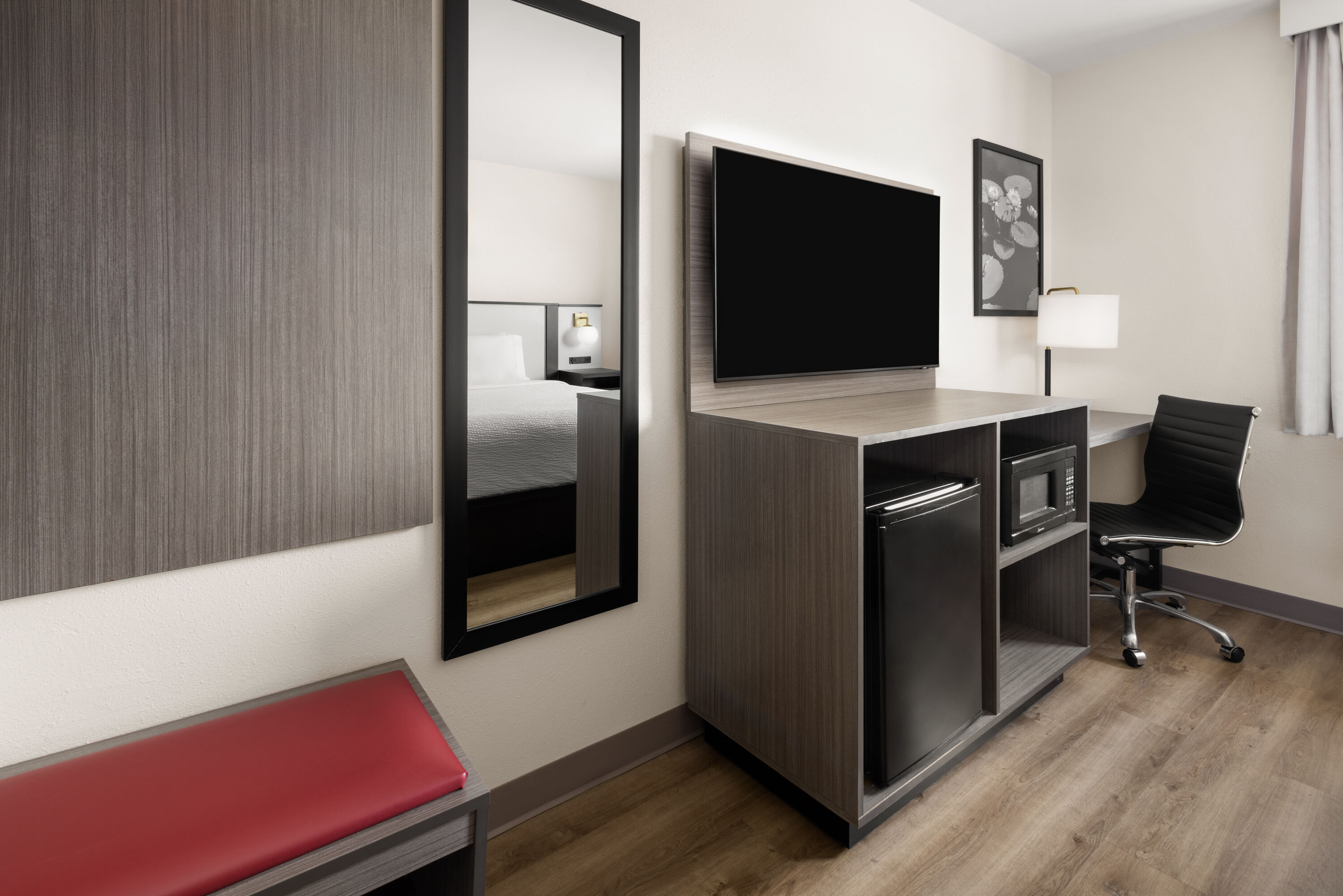 Guest room at the Ramada by Wyndham York Harrisburg Hershey in York, Pennsylvania