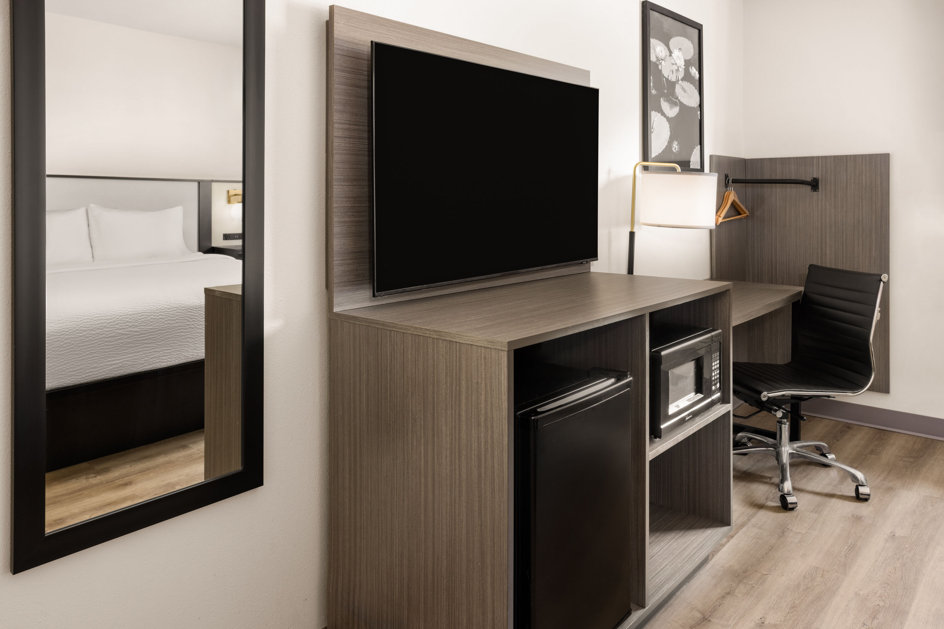 Guest room at the Ramada by Wyndham York Harrisburg Hershey in York, Pennsylvania