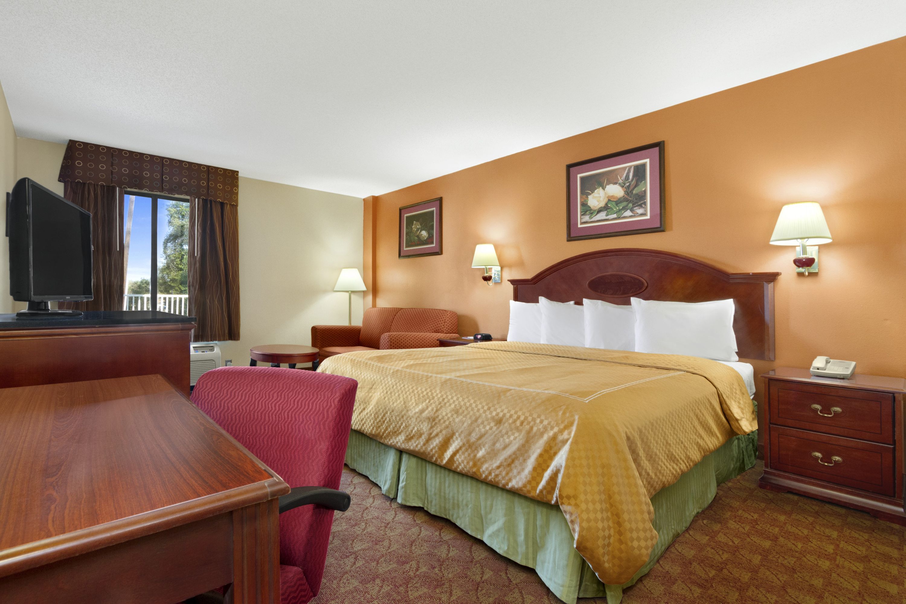 Guest room at the Ramada Limited Columbia in Columbia, South Carolina