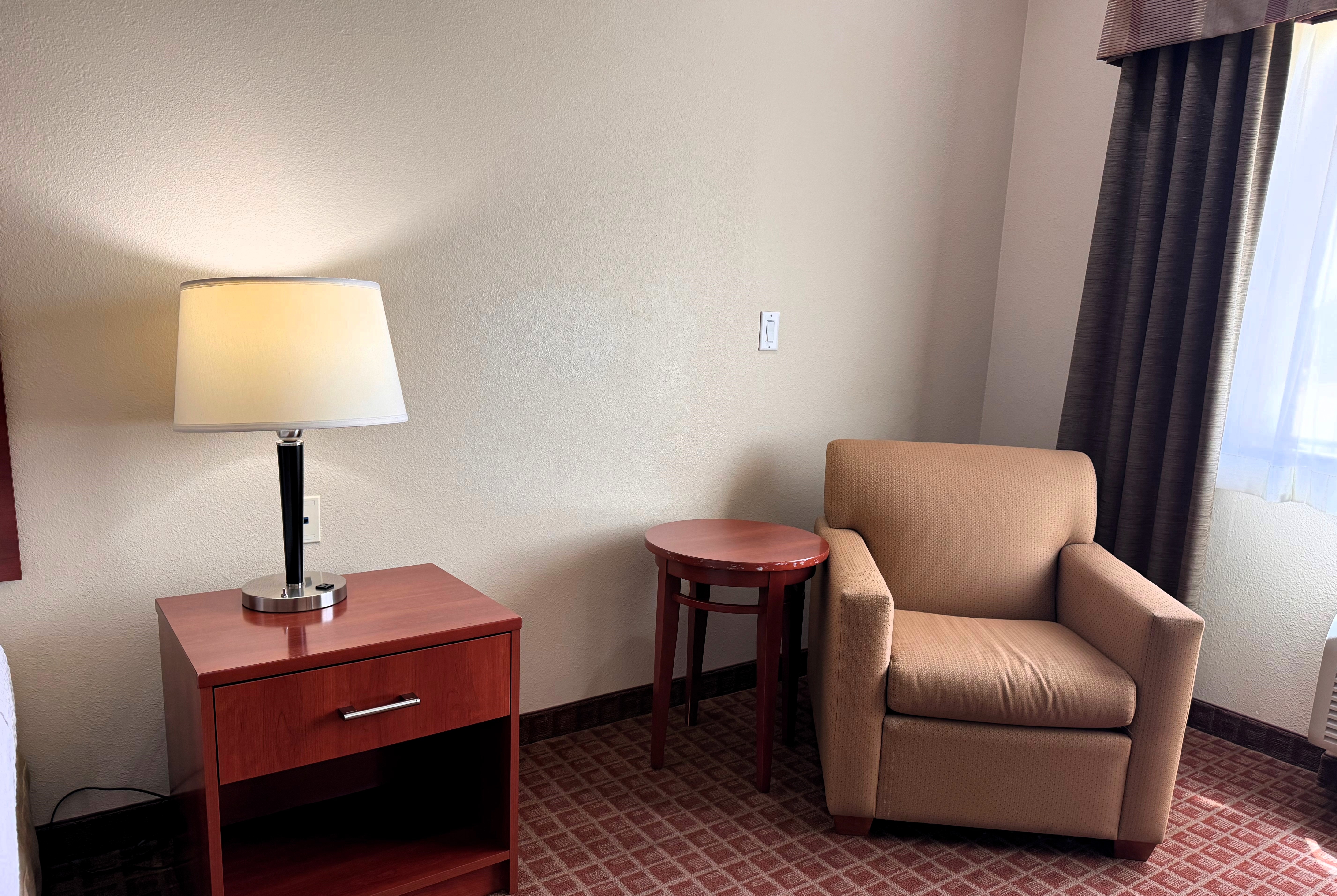 Guest room at the Ramada by Wyndham College Station in College Station, Texas