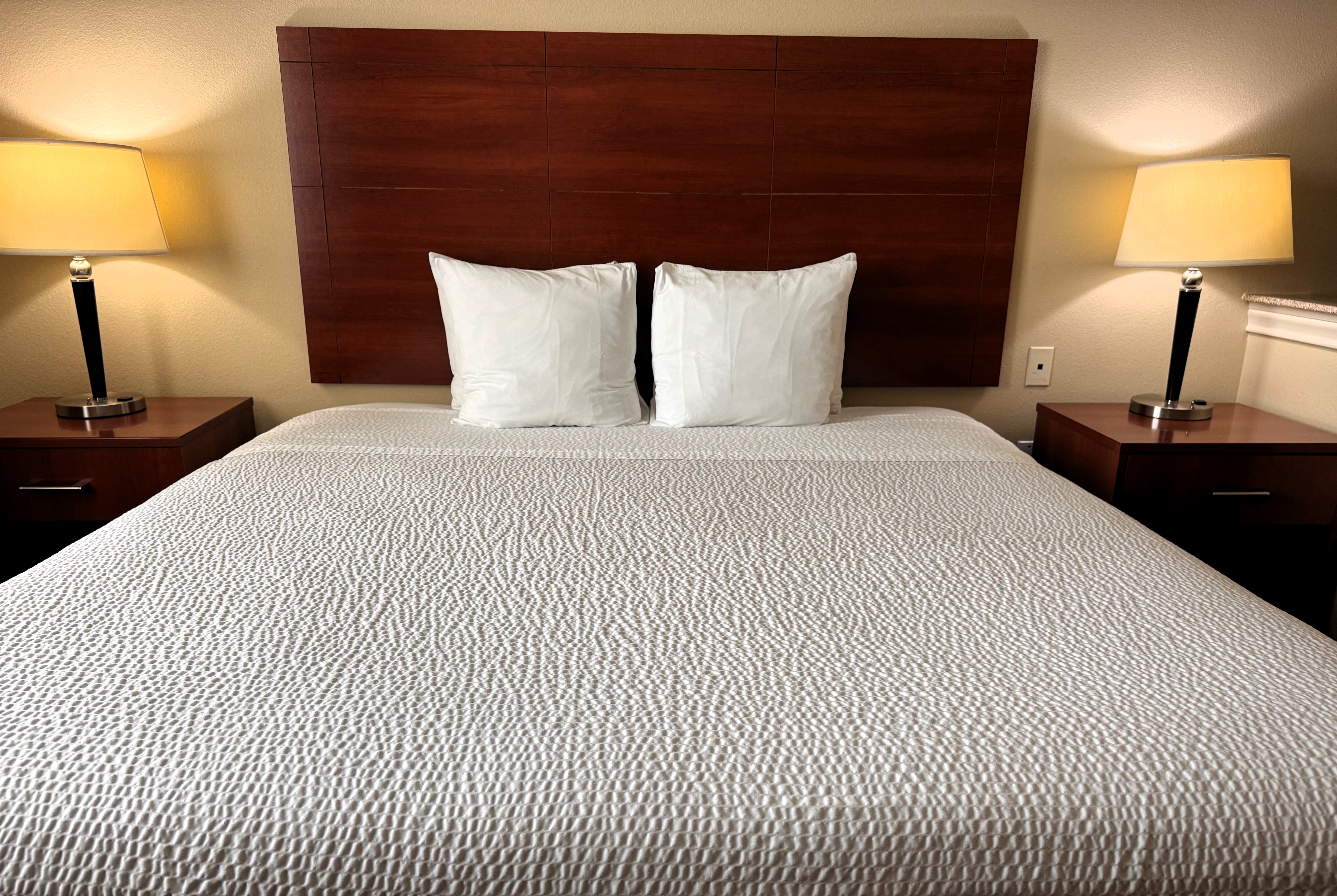 Guest room at the Ramada by Wyndham College Station in College Station, Texas