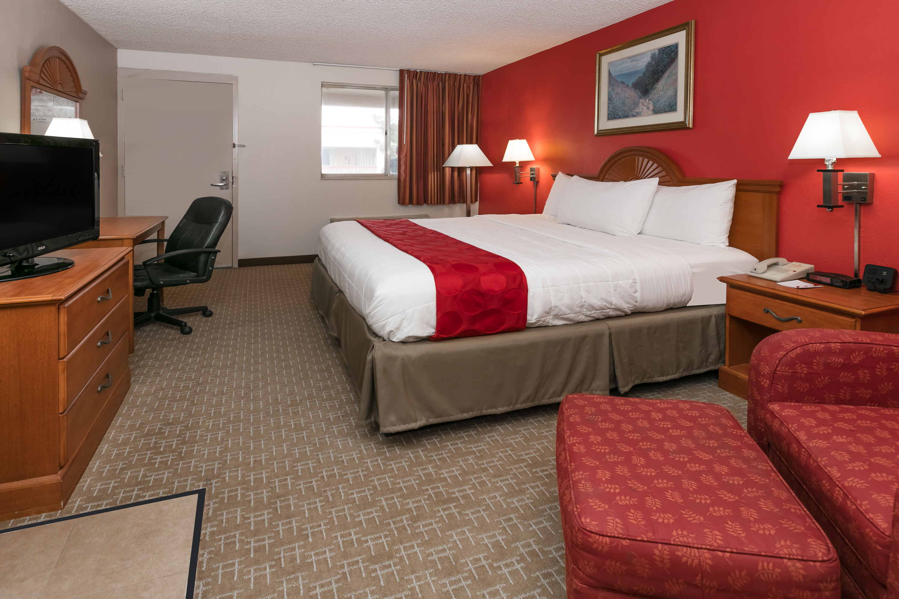 Guest room at the Ramada by Wyndham Odessa Near University of Texas Permian in Odessa, Texas