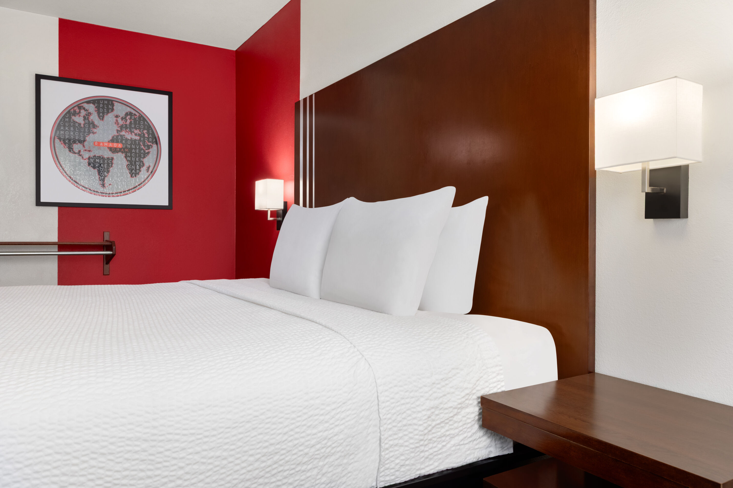 Guest room at the Ramada by Wyndham San Antonio Near SeaWorld/Lackland AFB in San Antonio, Texas
