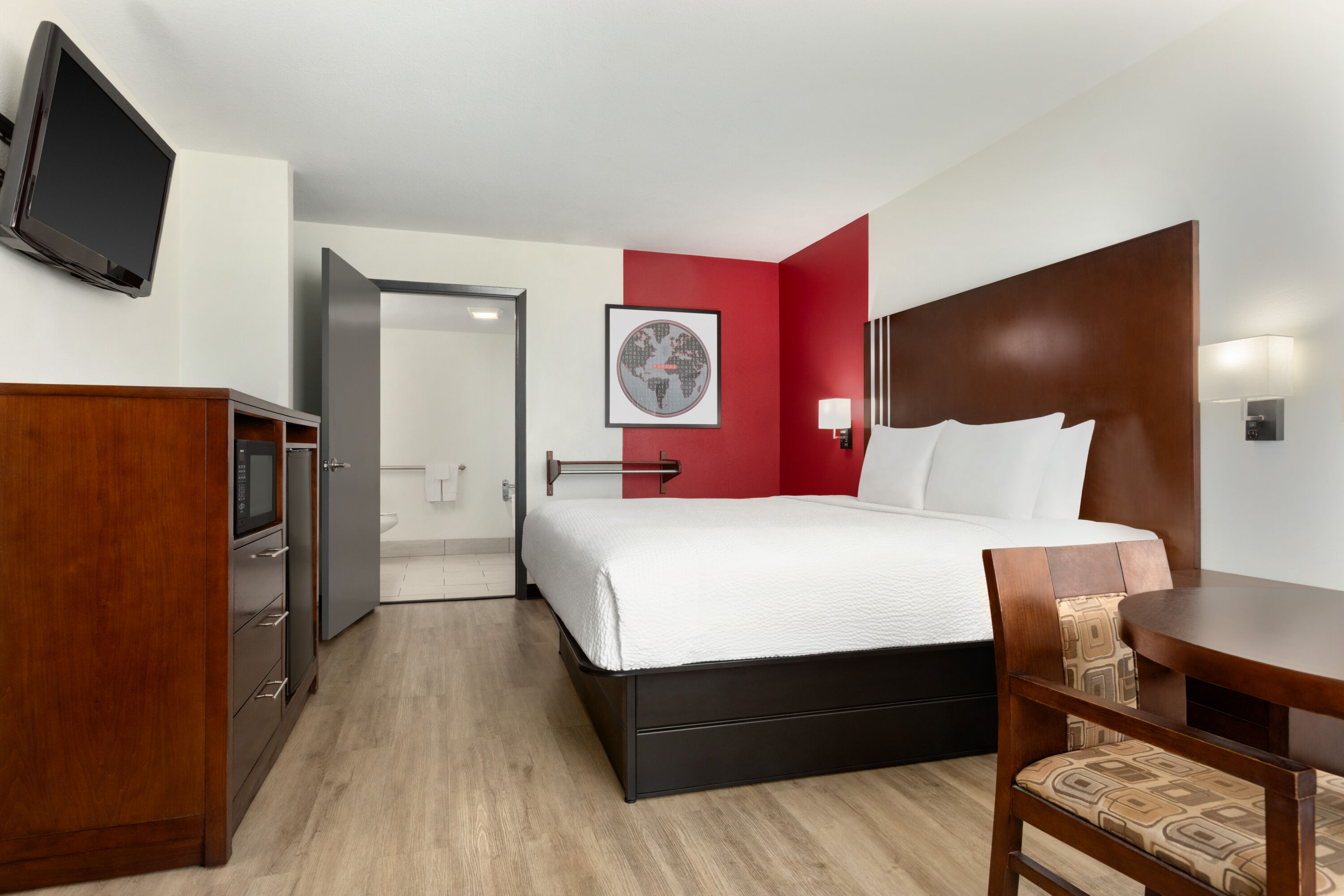 Guest room at the Ramada by Wyndham San Antonio Near SeaWorld/Lackland AFB in San Antonio, Texas