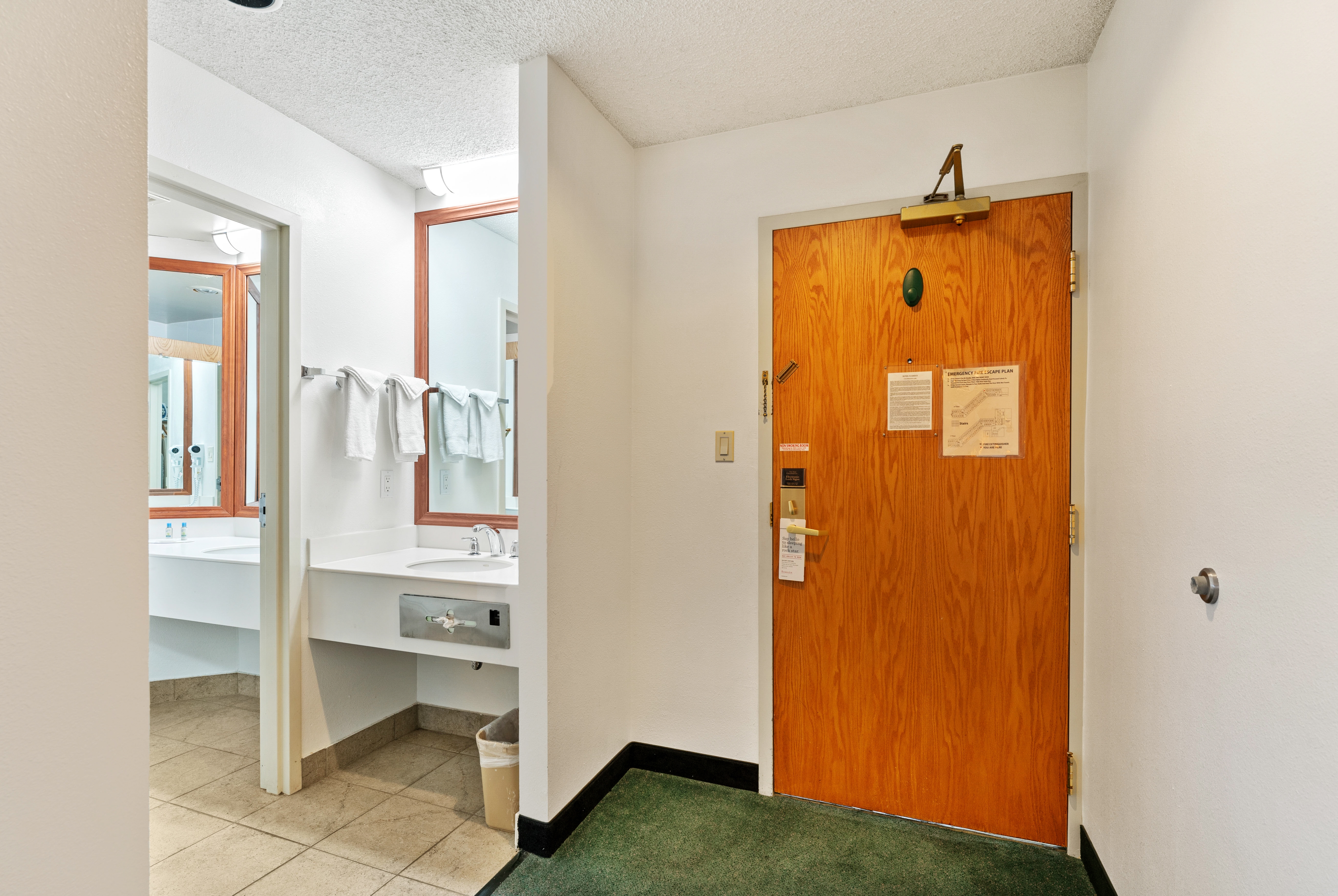Guest room bath at the Ramada by Wyndham Cedar City in Cedar City, Utah