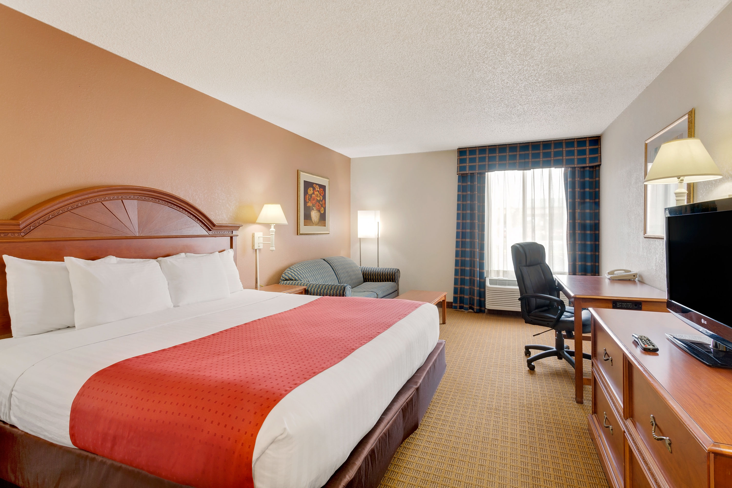 Guest room at the Ramada by Wyndham Provo in Provo, Utah