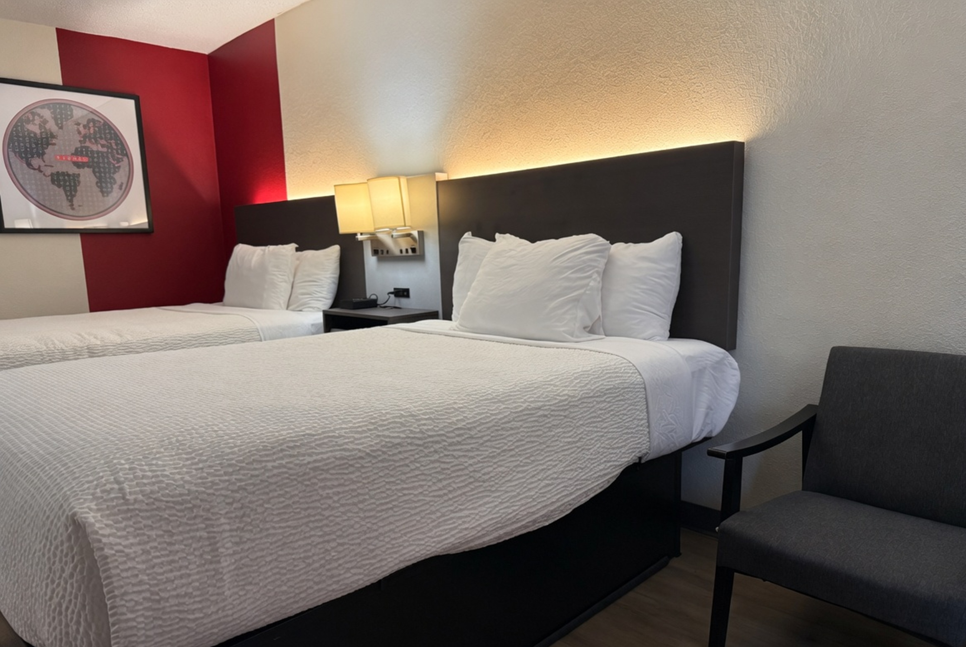 Guest room at the Ramada by Wyndham Harrisonburg in Harrisonburg, Virginia