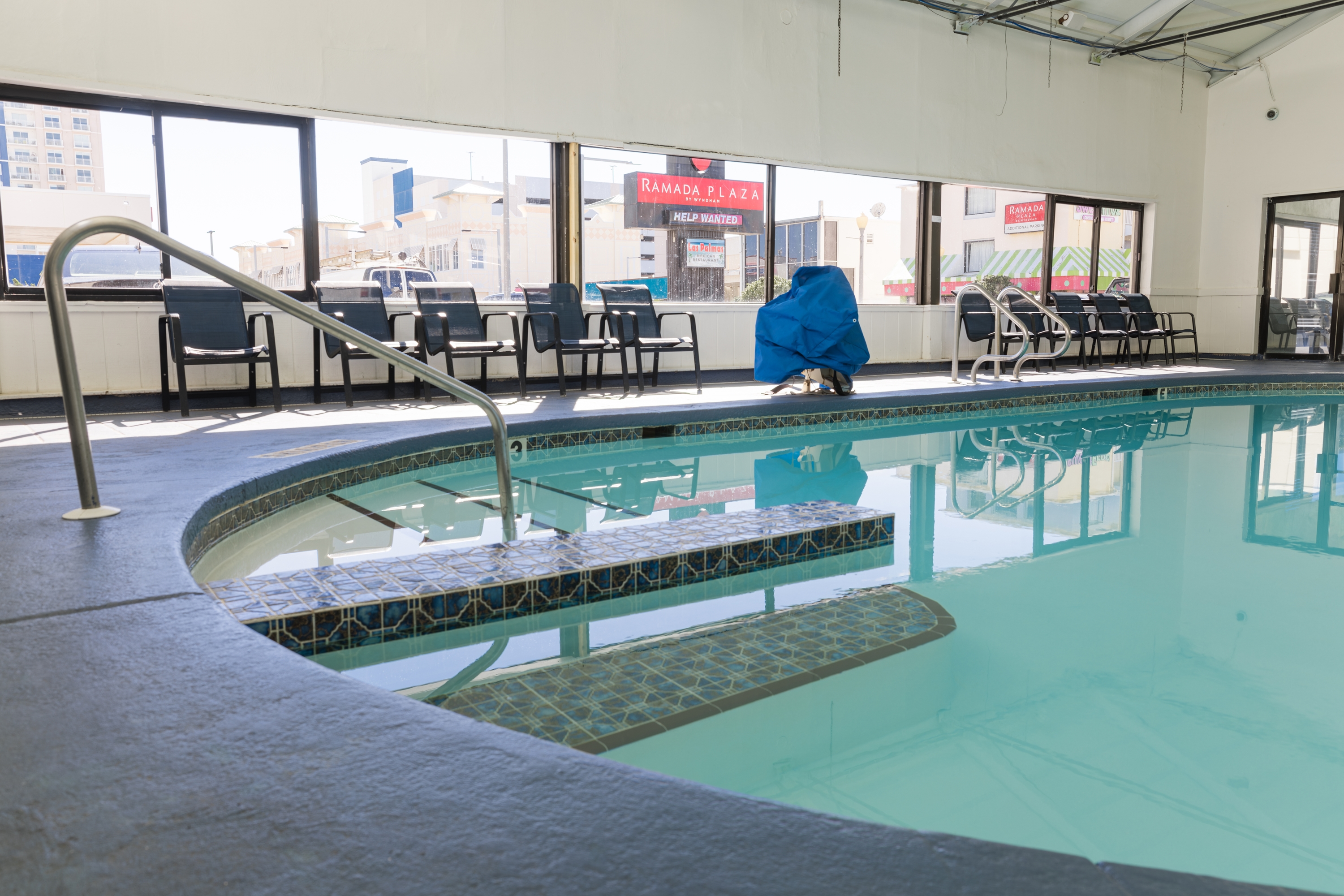 Pool at the Ramada Plaza by Wyndham Virginia Beach Oceanfront in Virginia Beach, Virginia