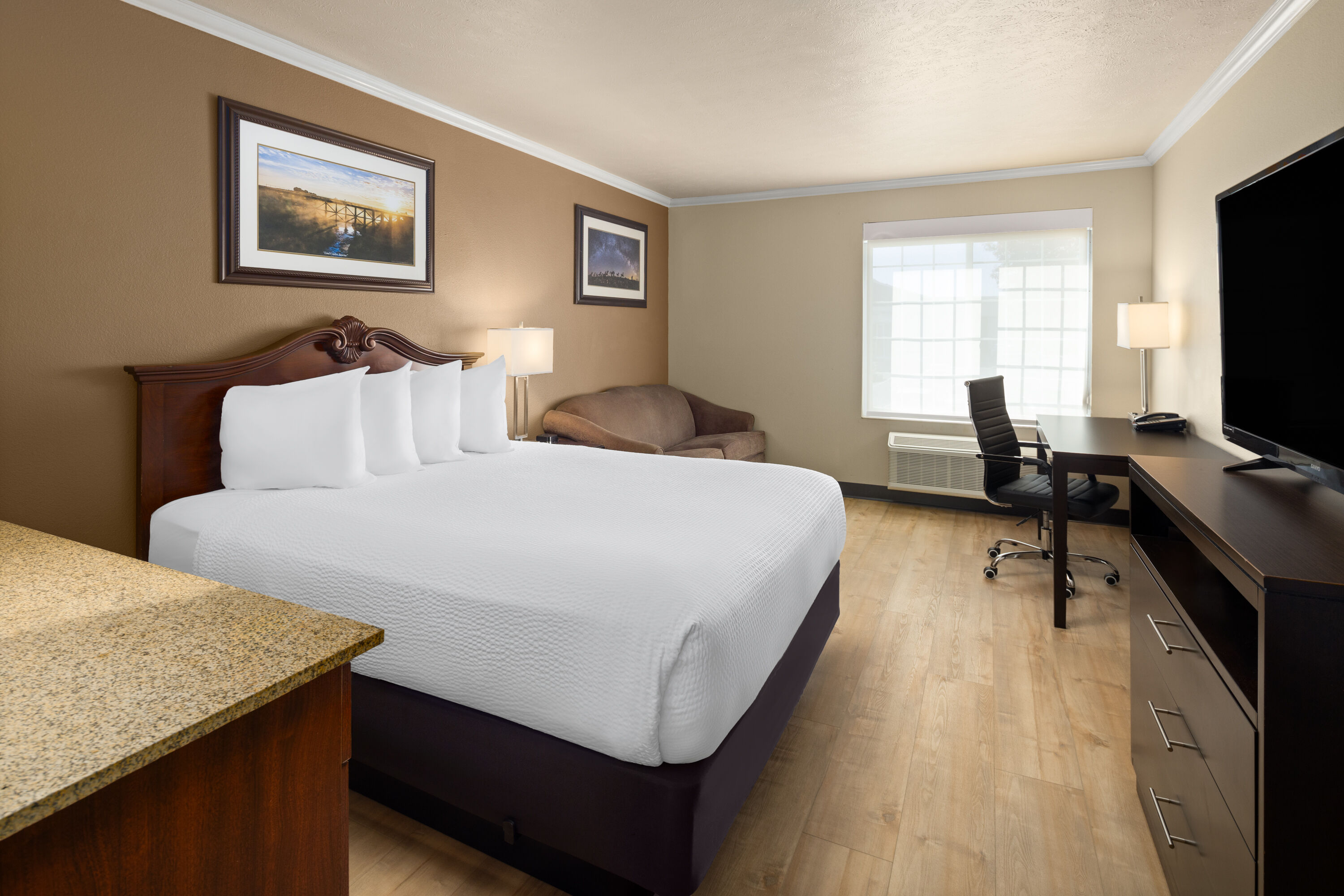 Guest room at the Ramada by Wyndham Moses Lake in Moses Lake, Washington