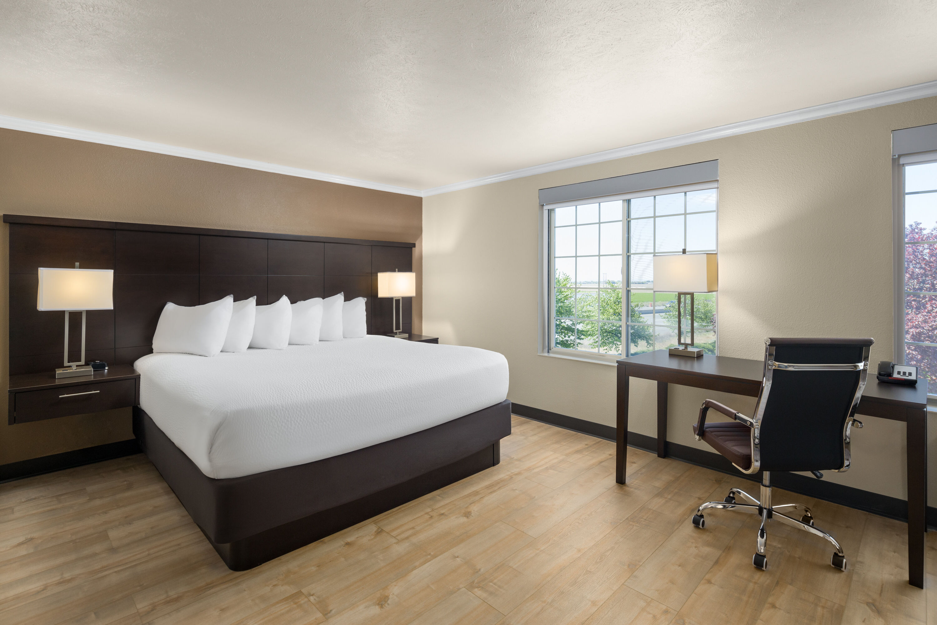 Guest room at the Ramada by Wyndham Moses Lake in Moses Lake, Washington