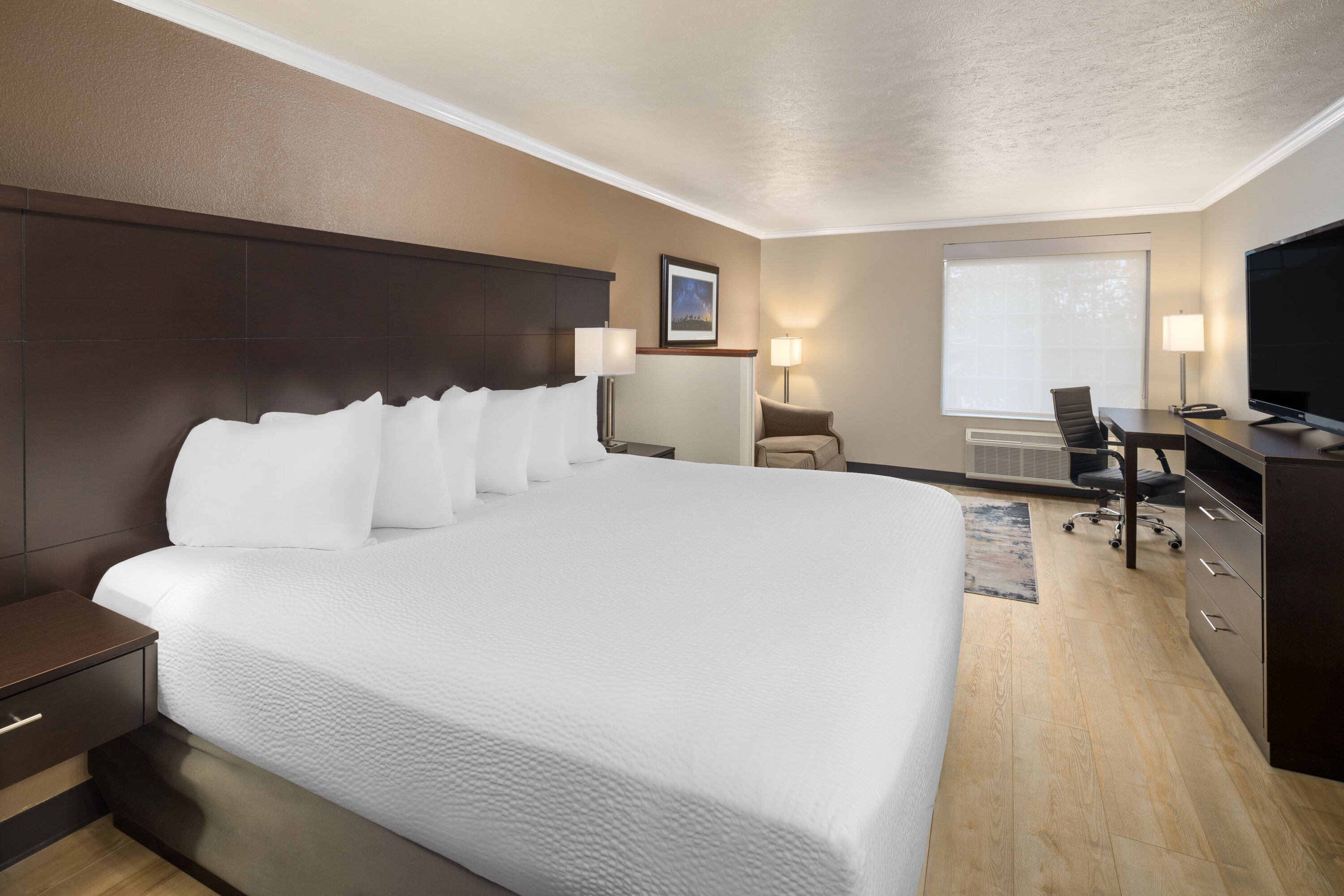 Guest room at the Ramada by Wyndham Moses Lake in Moses Lake, Washington