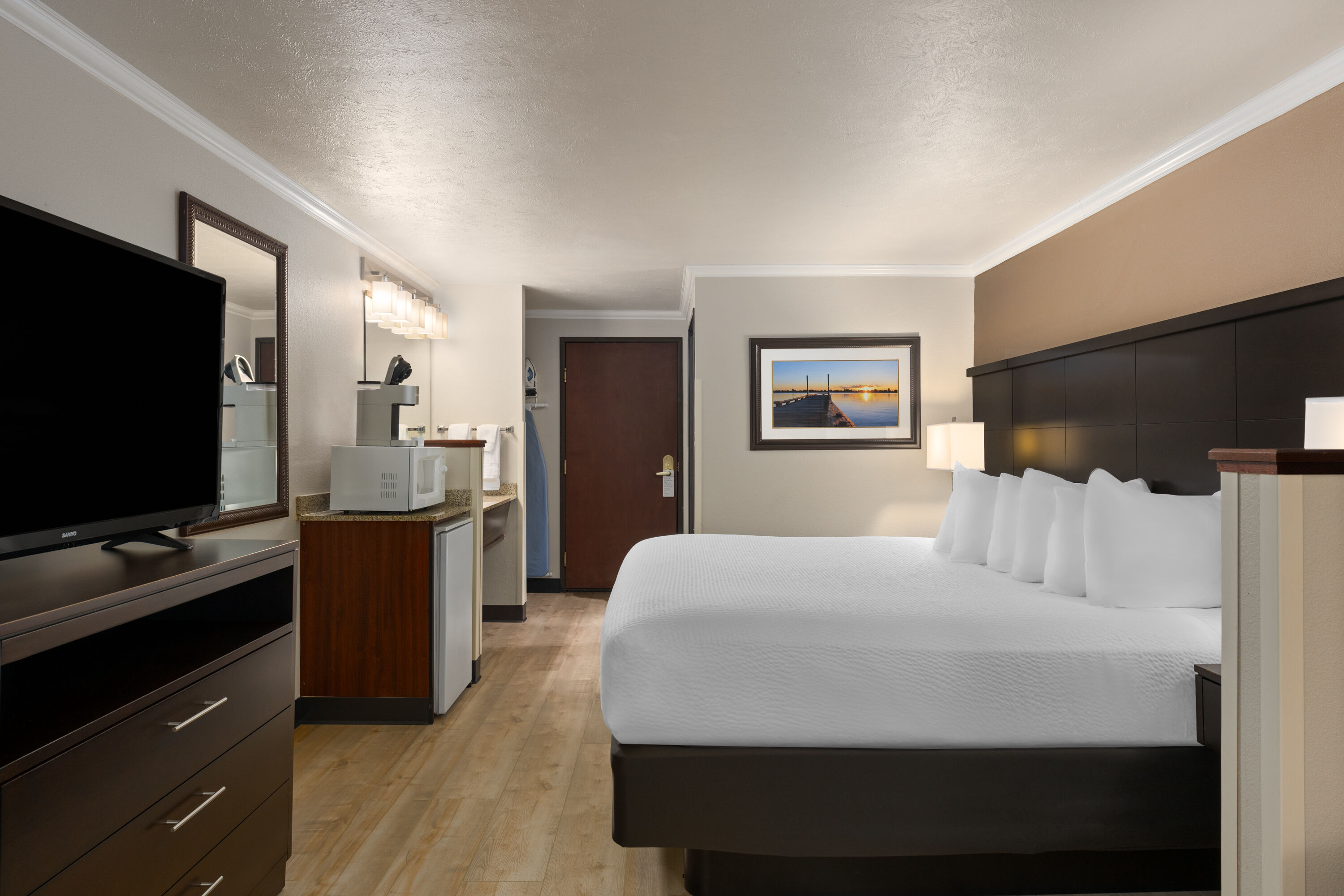 Guest room at the Ramada by Wyndham Moses Lake in Moses Lake, Washington
