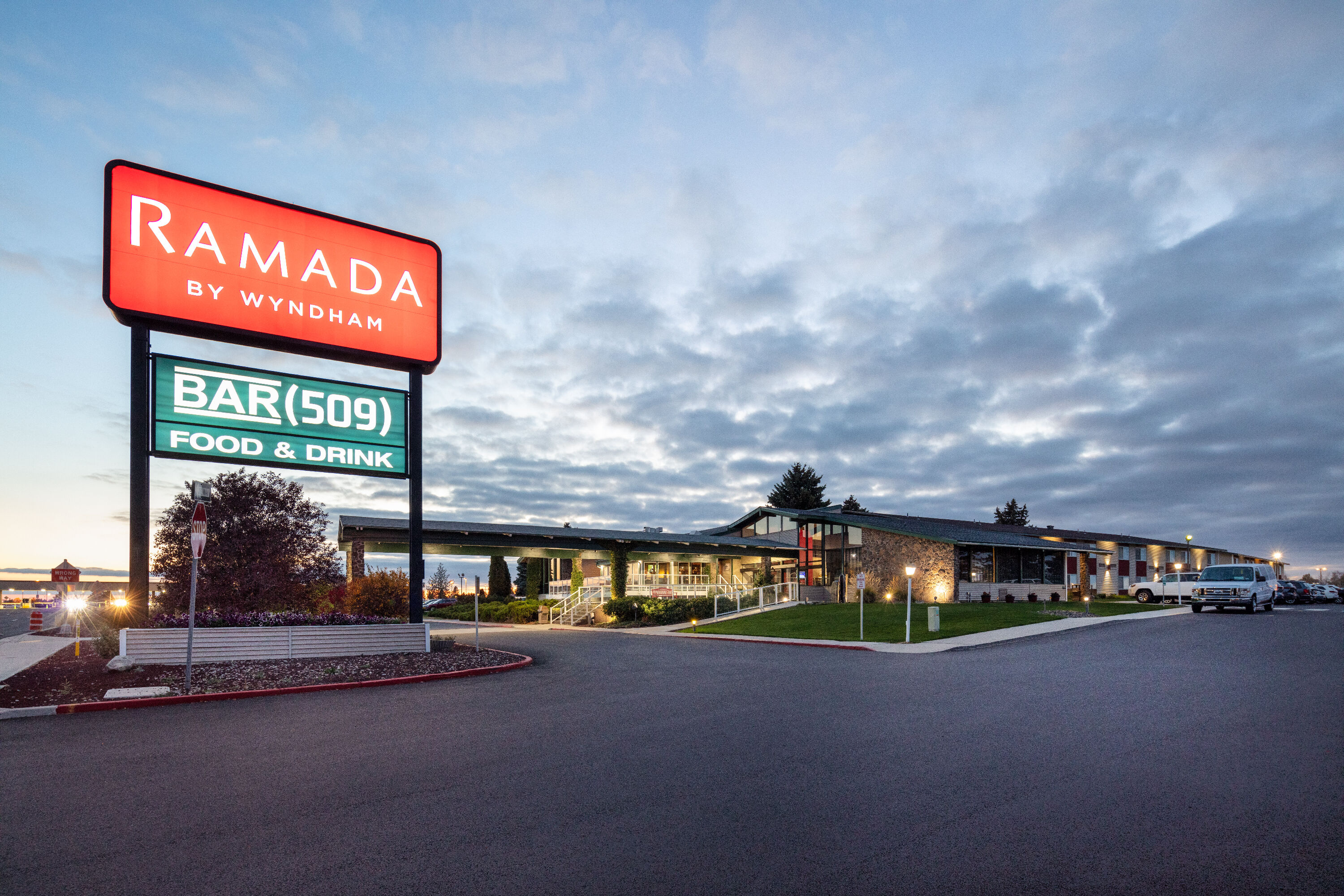 Exterior of the Ramada by Wyndham at Spokane Airport