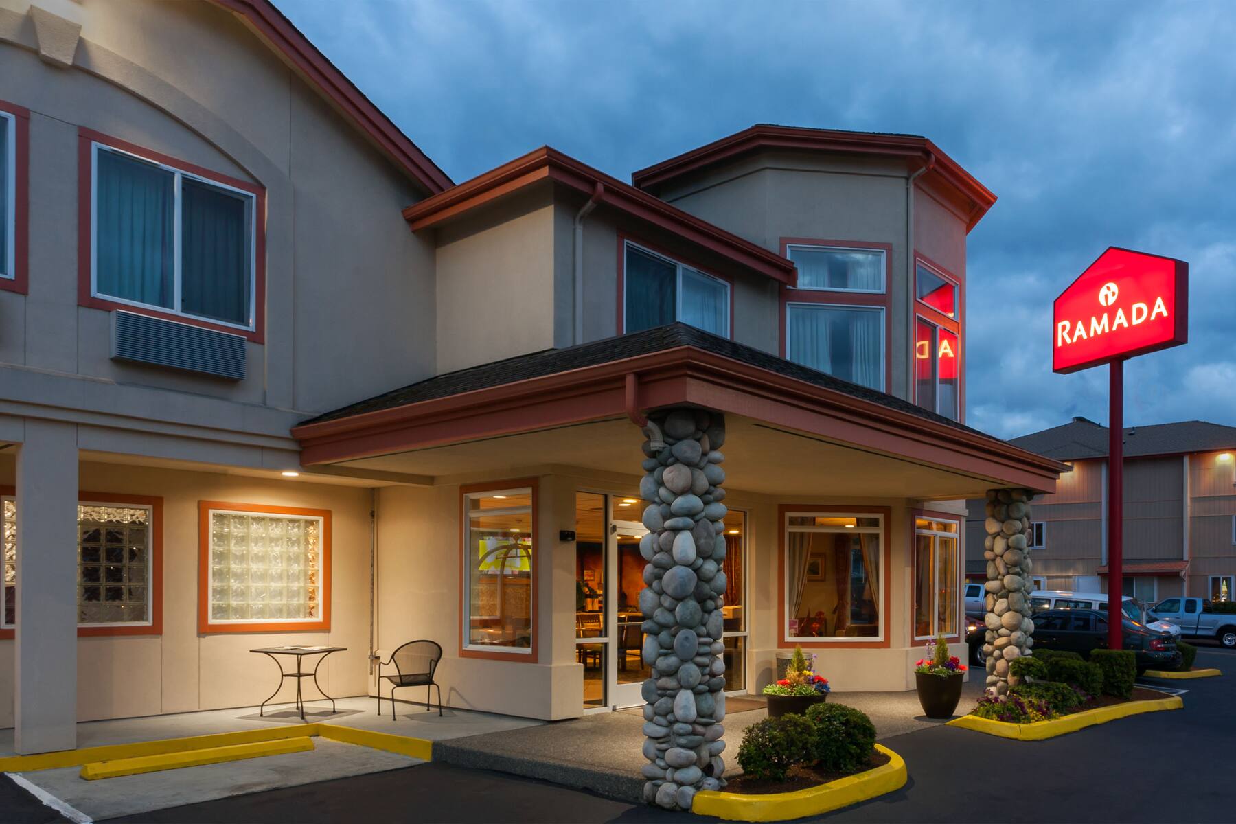 Exterior of Ramada SeaTac Airport North hotel in Tukwila, Washington Exterior of Ramada SeaTac Airport North hotel in Tukwila, Washington