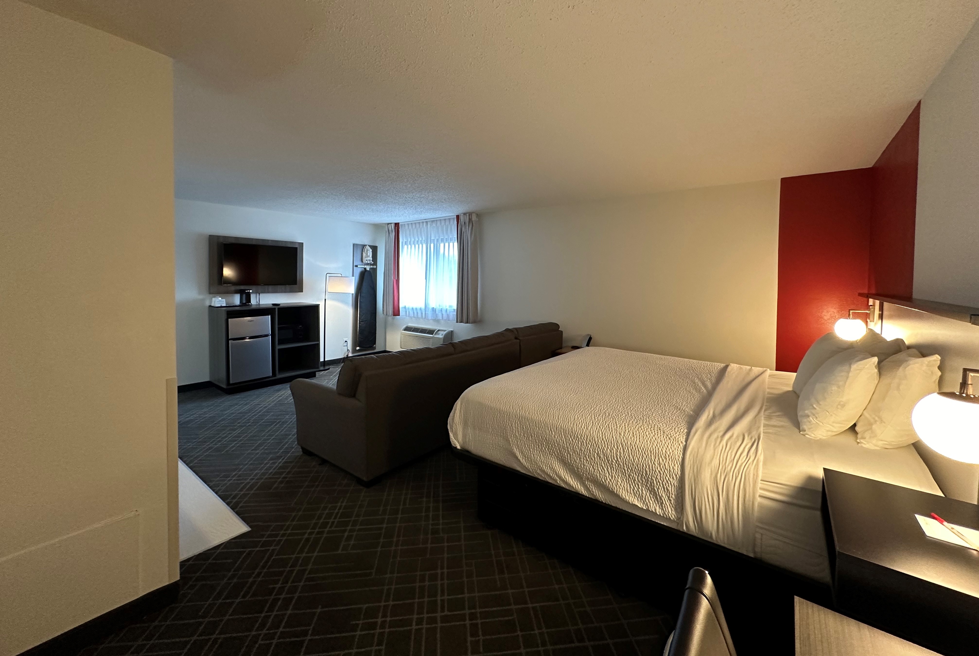 Guest room at the Ramada by Wyndham Waupaca in Waupaca, Wisconsin