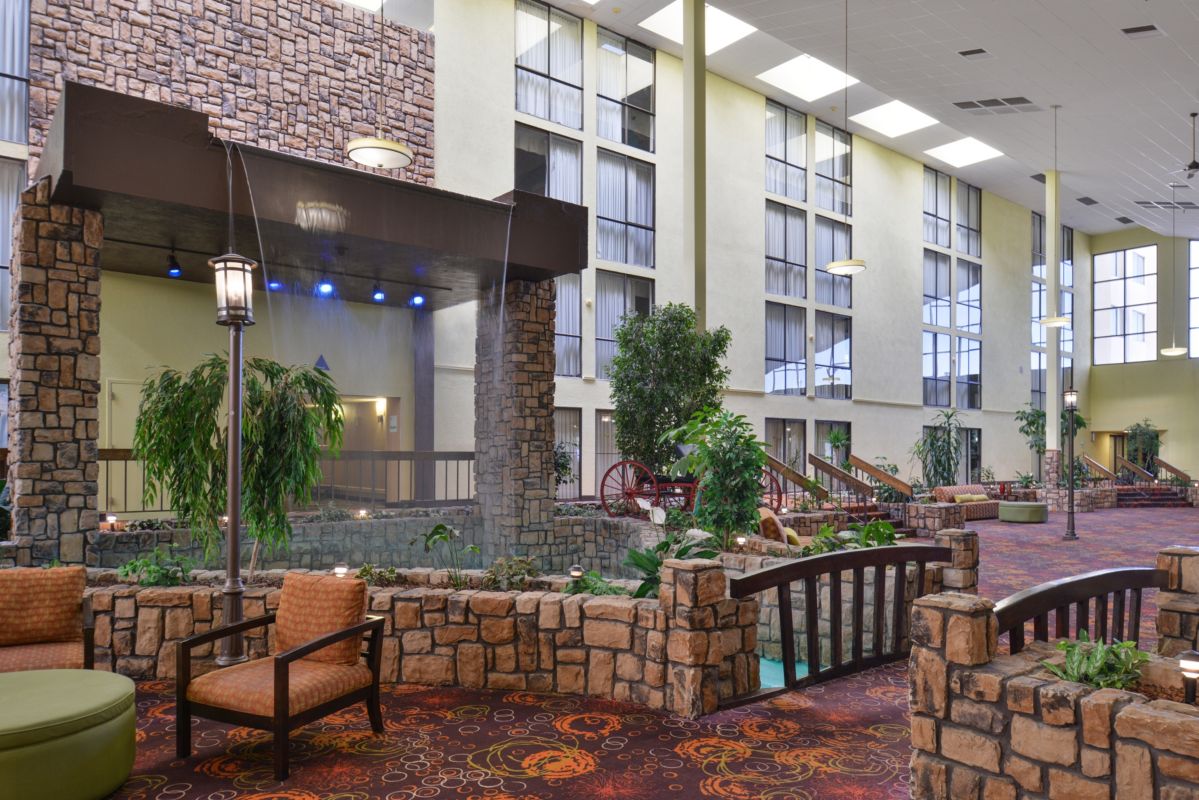 Ramada Plaza by Wyndham Sheridan Hotel & Convention Center lobby atrium in Sheridan, Wyoming