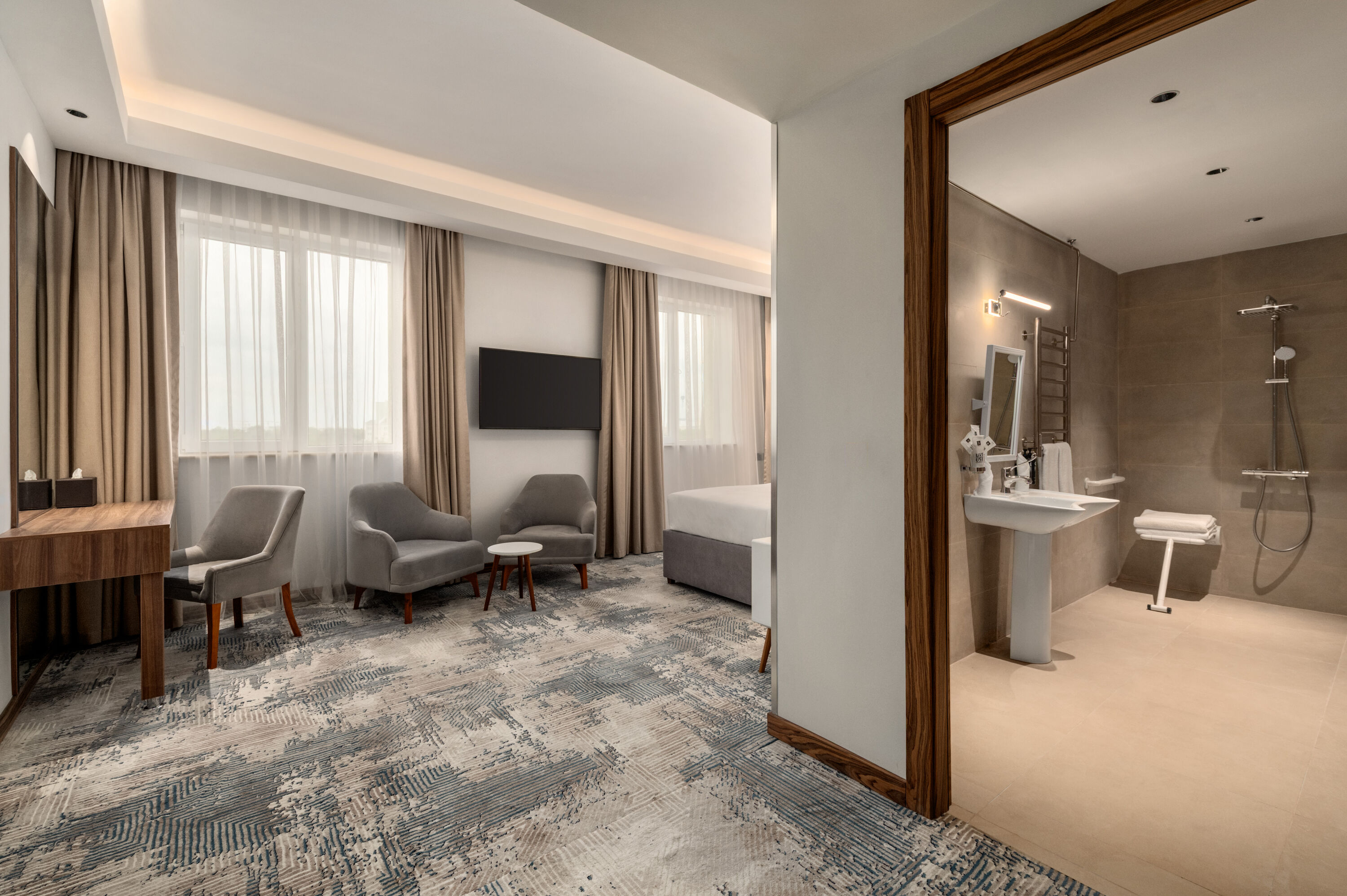Guest room at the Ramada Encore by Wyndham Bukhara in Bukhara, Other than US/Canada