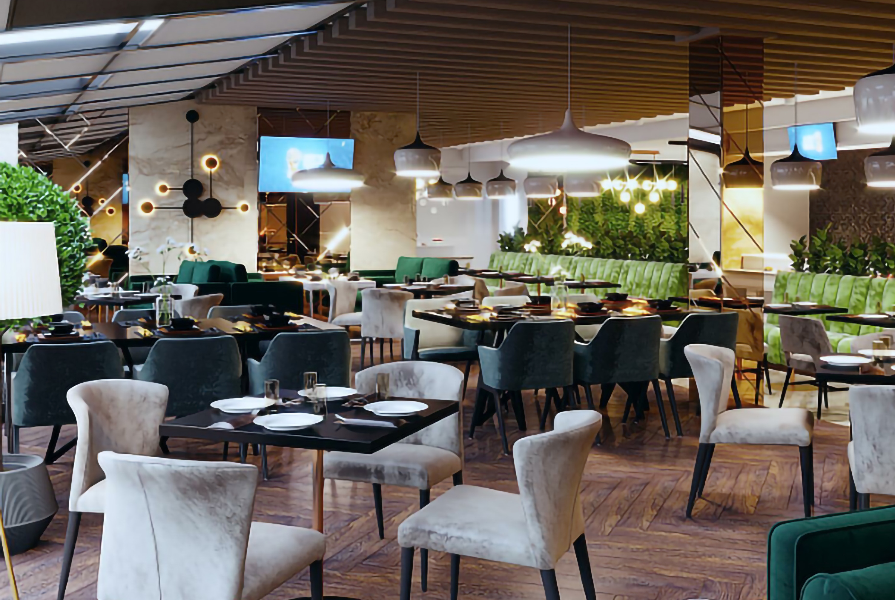 Ramada Plaza by Wyndham Tashkent Airport restaurant breakfast area with seating in Tashkent, Other than US/Canada