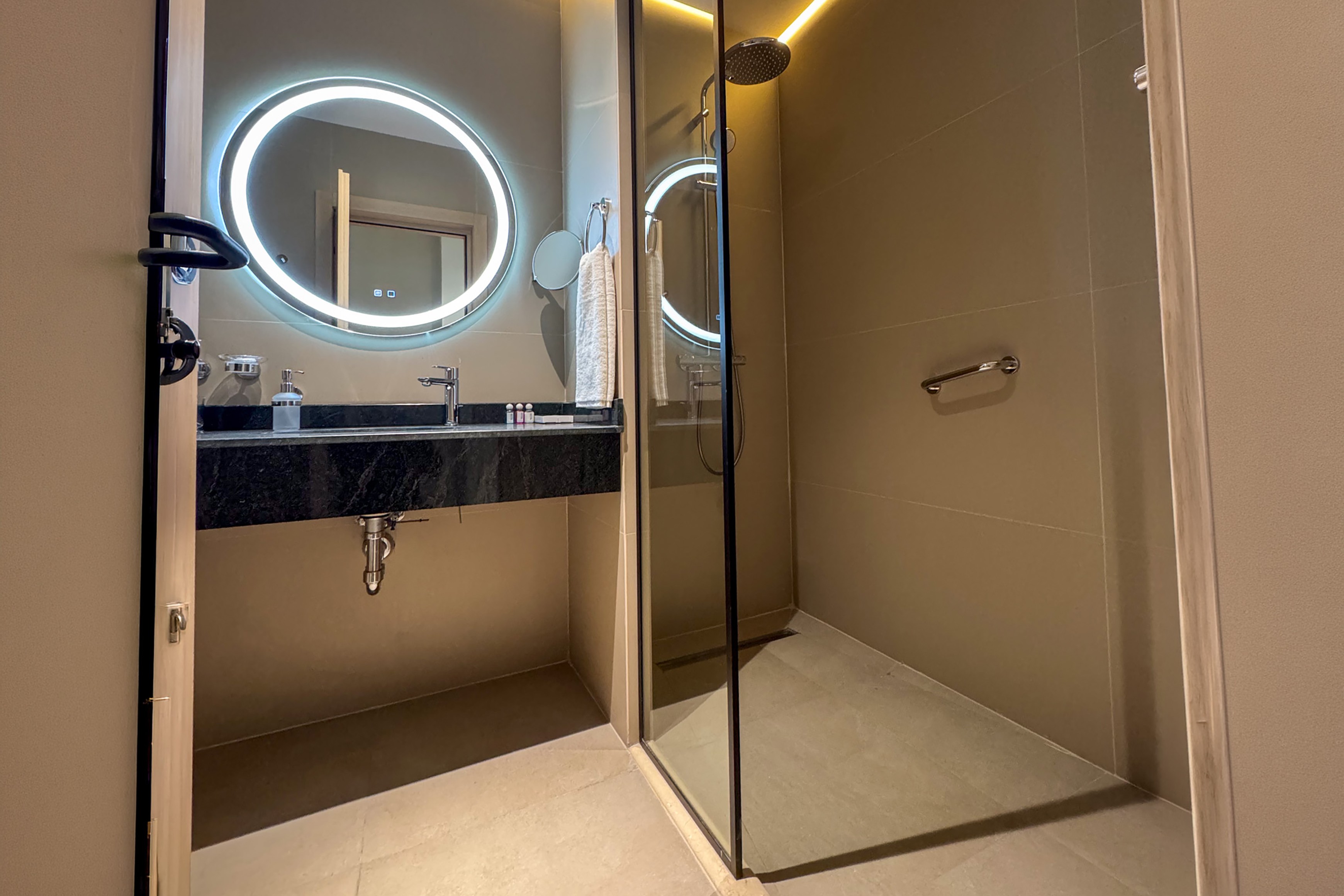 Guest room bath at the Ramada Plaza by Wyndham Tashkent Airport in Tashkent, Other than US/Canada