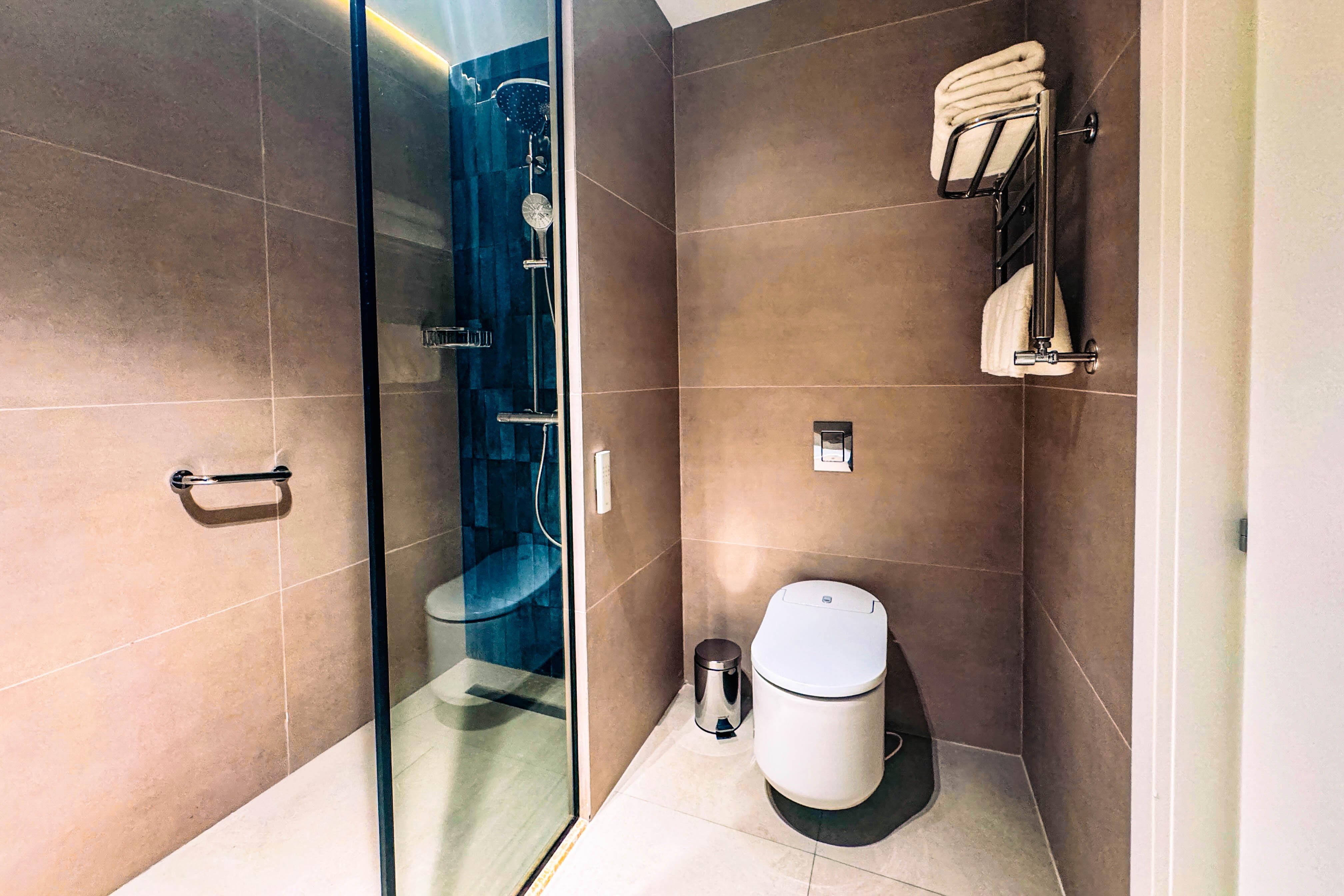 Guest room bath at the Ramada Plaza by Wyndham Tashkent Airport in Tashkent, Other than US/Canada