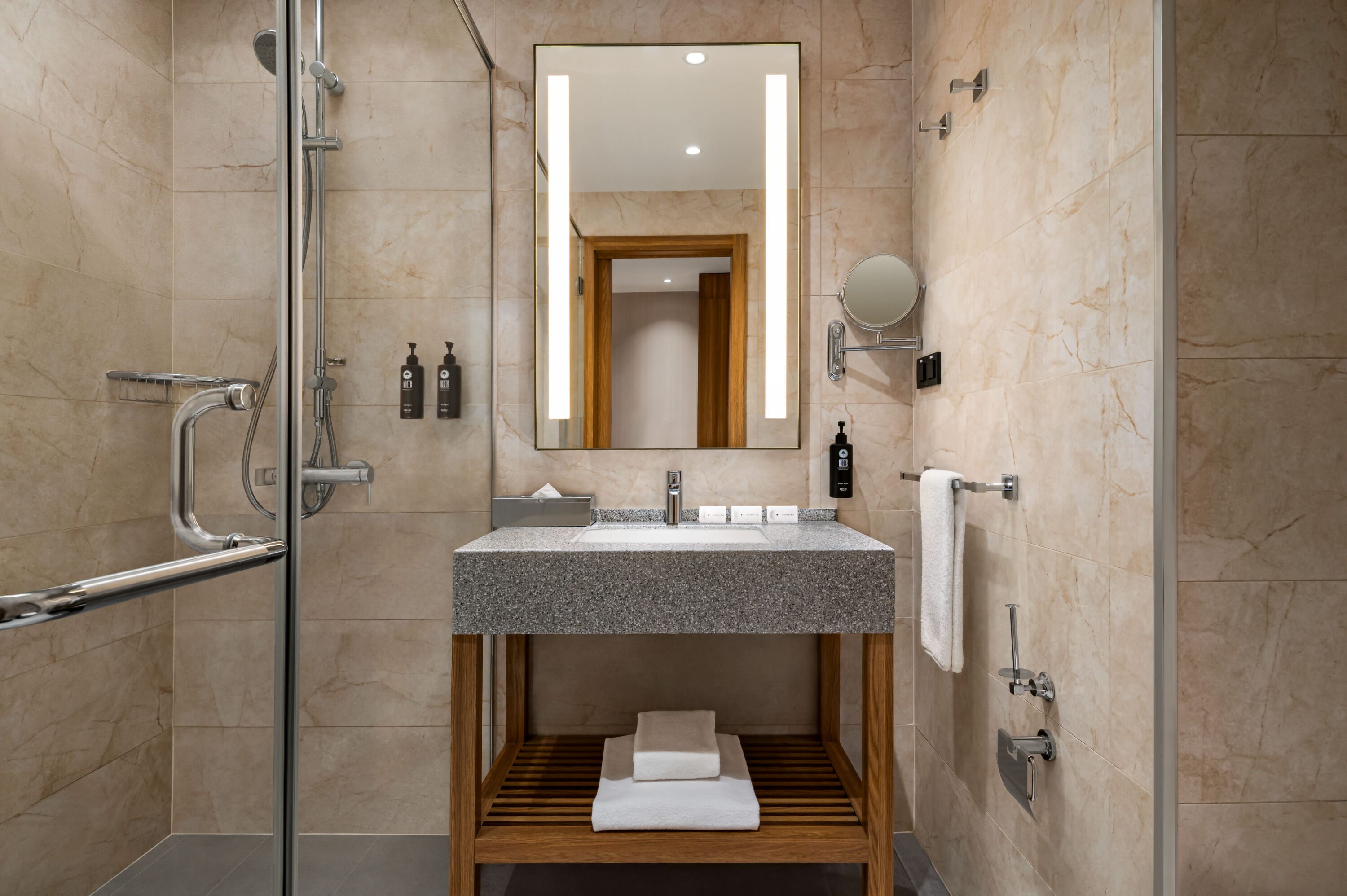 Guest room bath at the Ramada Encore by Wyndham Tashkent in Tashkent, Other than US/Canada