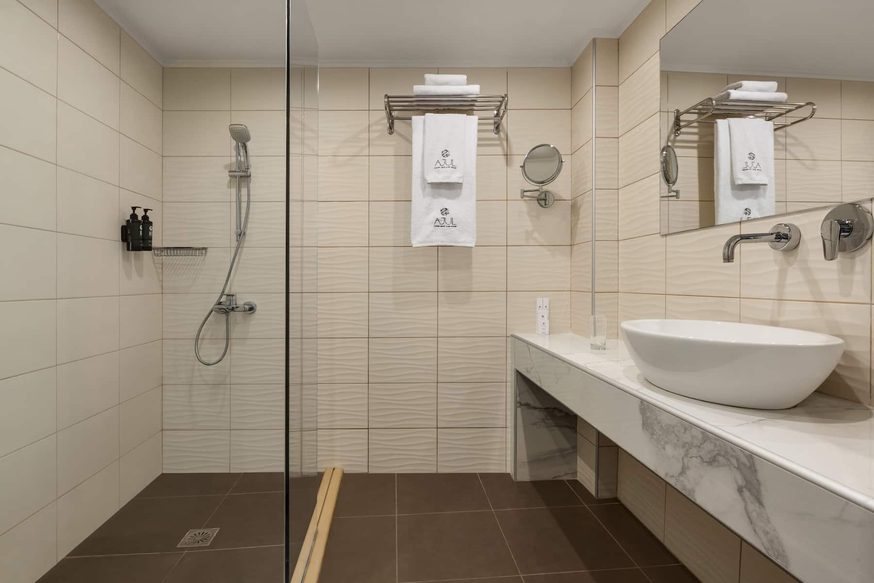 Guest room bath at the Ajul Luxury Hotel & Spa Resort, A Registry Collection Hotel in Agia Paraskevi Chalikidi, Other than US/Canada