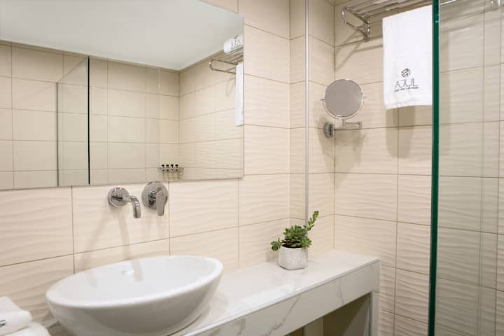 Guest room bath at the Ajul Luxury Hotel & Spa Resort, A Registry Collection Hotel in Agia Paraskevi Chalikidi, Other than US/Canada