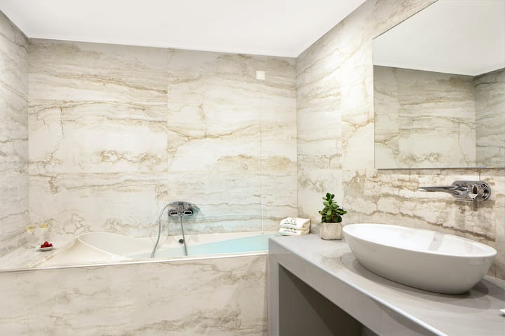 Guest room bath at the Ajul Luxury Hotel & Spa Resort, A Registry Collection Hotel in Agia Paraskevi Chalikidi, Other than US/Canada