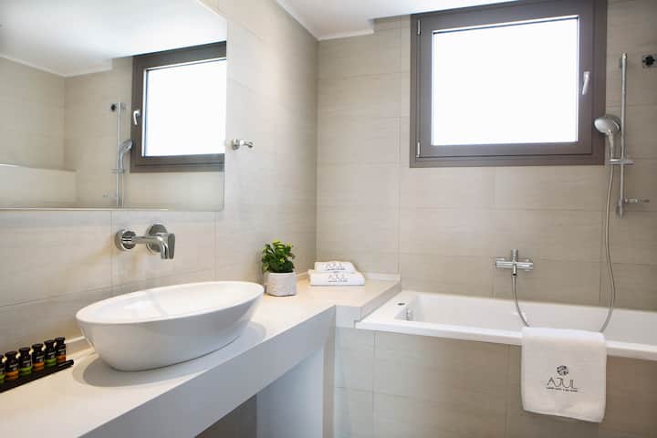 Guest room bath at the Ajul Luxury Hotel & Spa Resort, A Registry Collection Hotel in Agia Paraskevi Chalikidi, Other than US/Canada