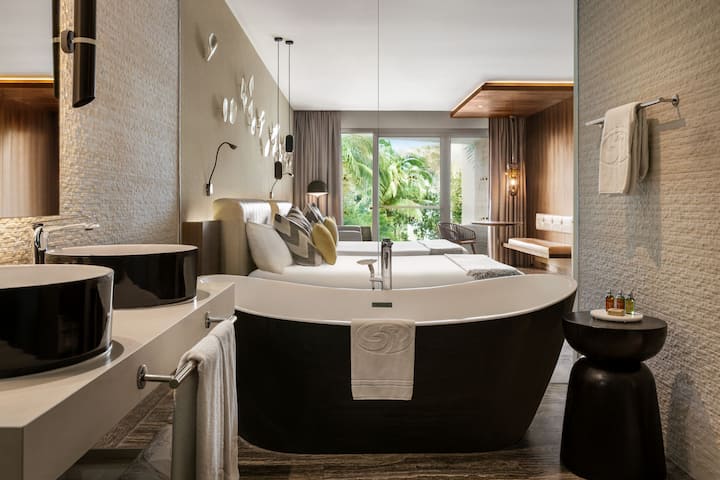Guest room bath at the Grand Palladium Select Costa Mujeres - All Inclusive in Cancun, Other than US/Canada