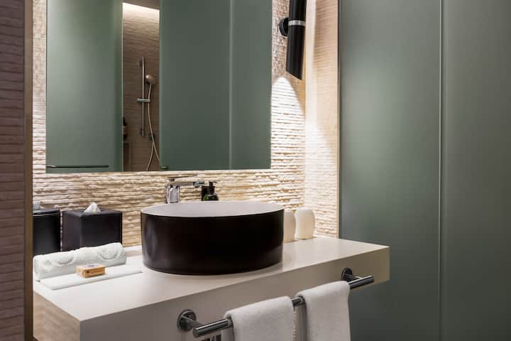Guest room bath at the Grand Palladium Select Costa Mujeres - All Inclusive in Cancun, Other than US/Canada