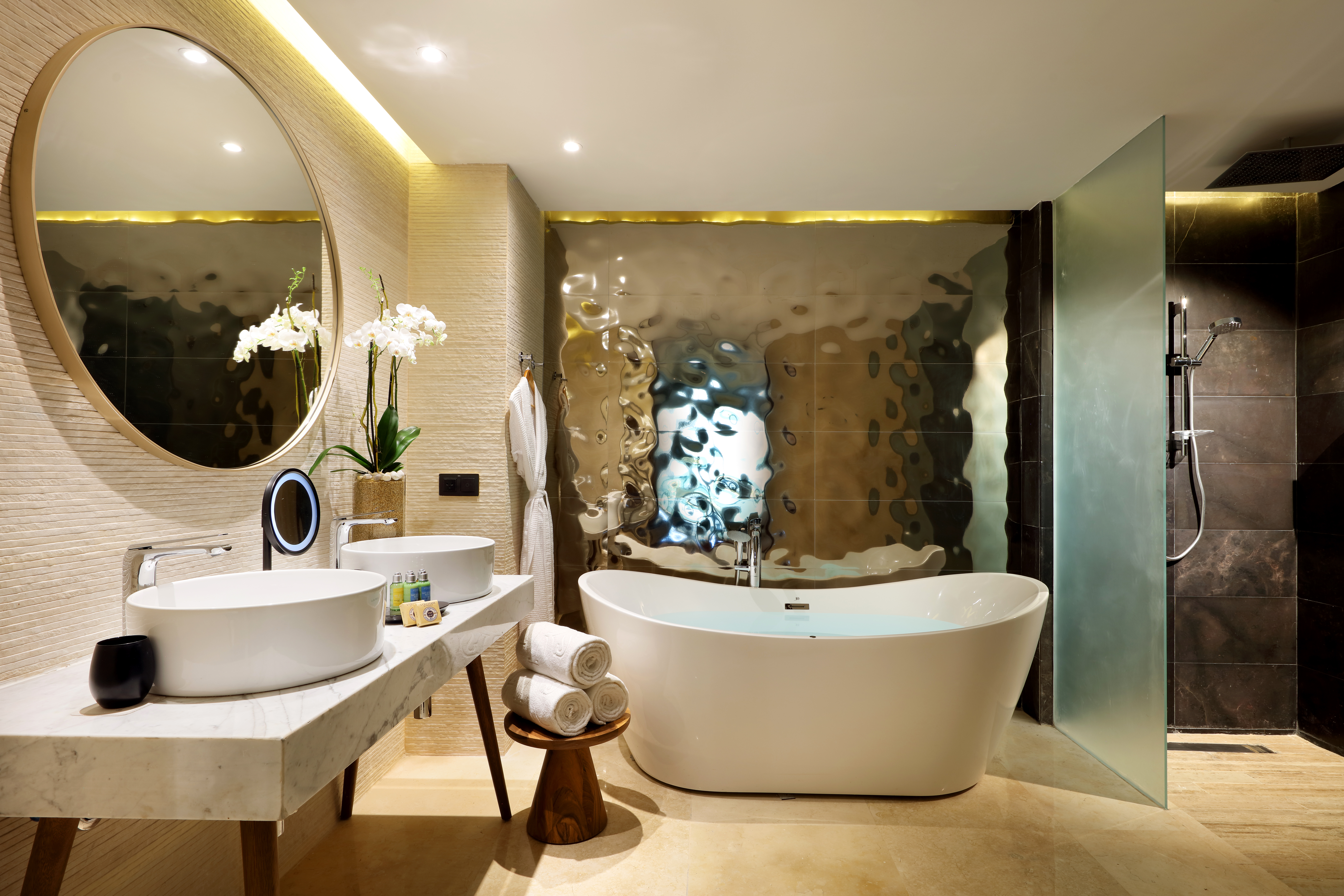 Guest room bath at the TRS Coral Costa Mujeres, a Registry Collection Hotel in Cancun, Other than US/Canada